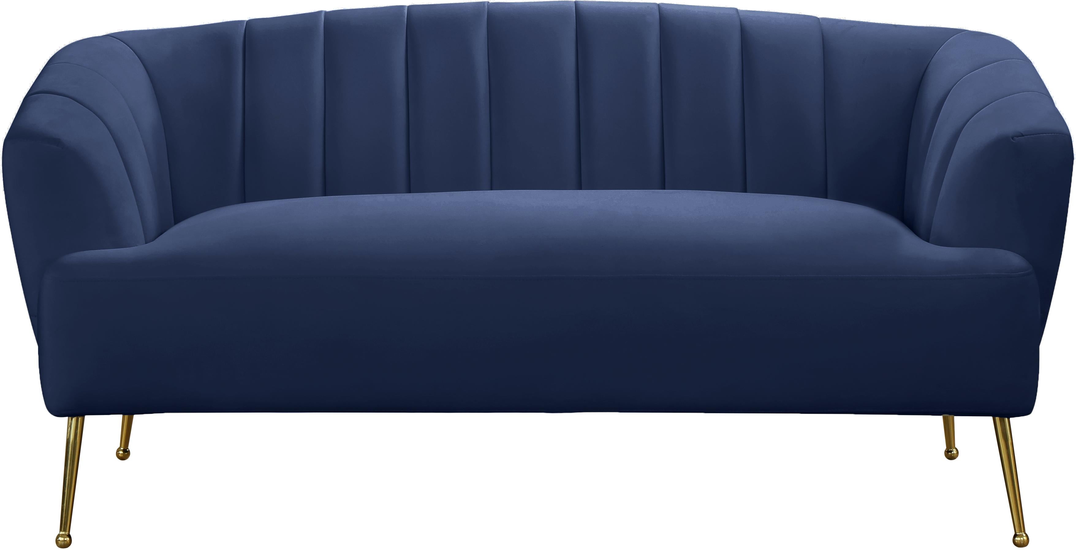 Tori Navy Velvet Loveseat - Luxury Home Furniture (MI)