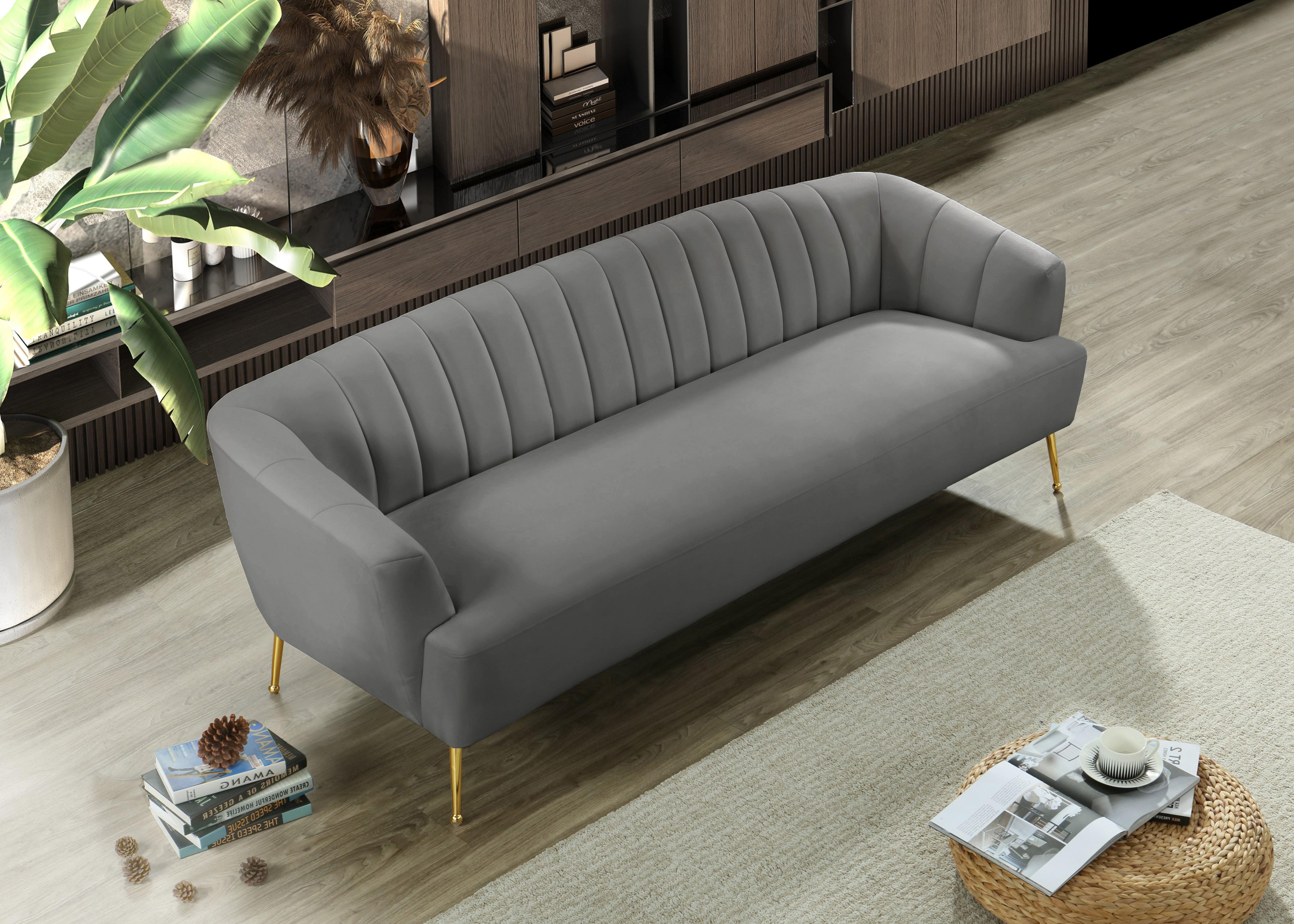 Tori Grey Velvet Sofa - Luxury Home Furniture (MI)