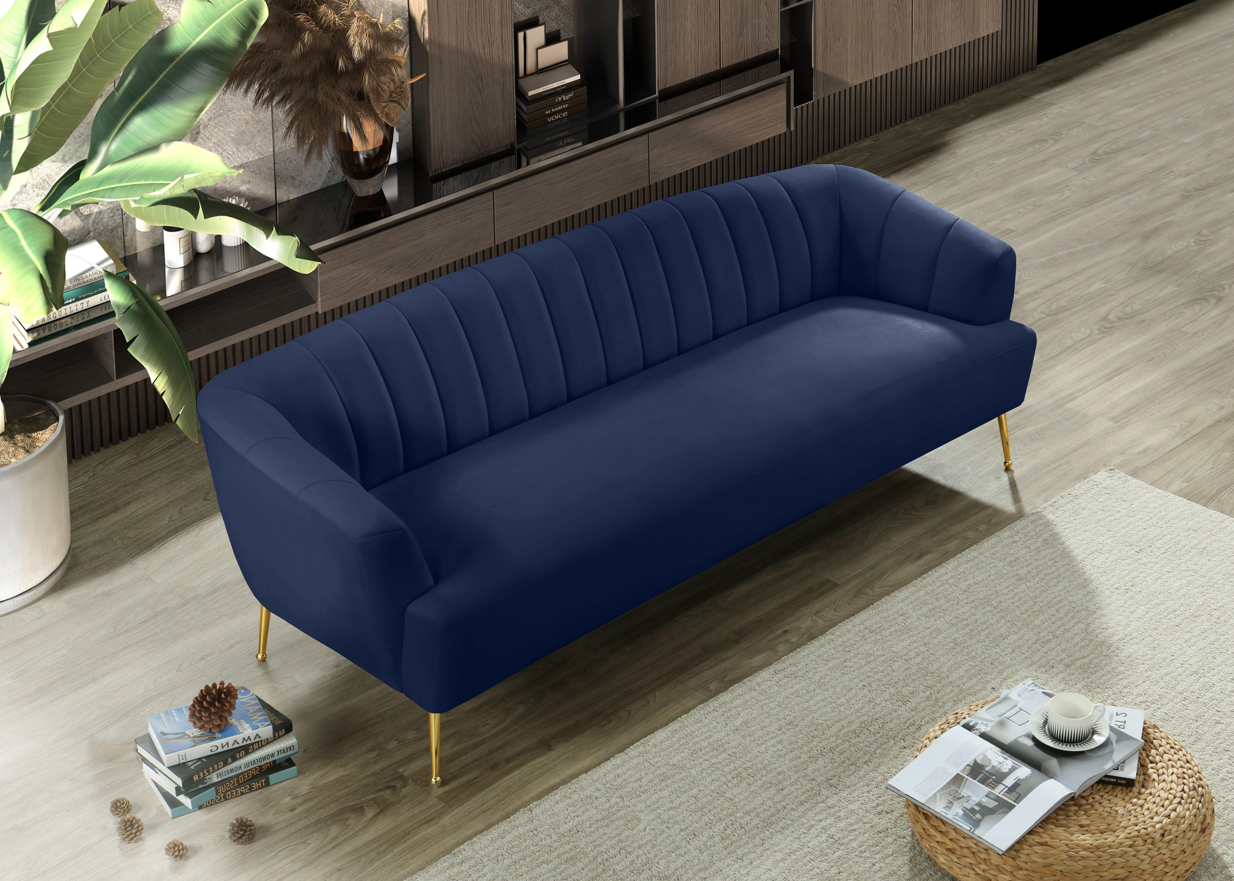 Tori Navy Velvet Sofa - Luxury Home Furniture (MI)