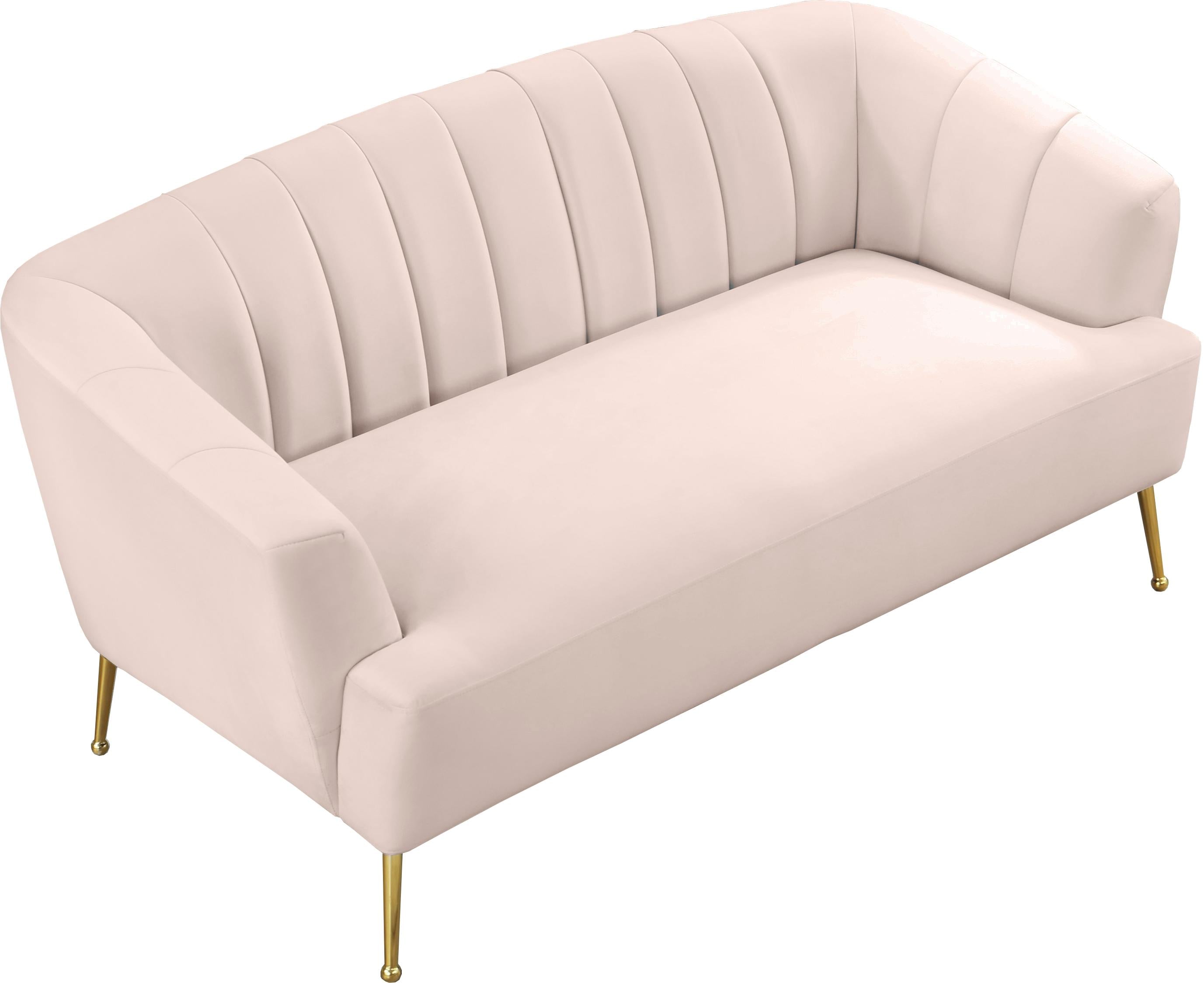 Tori Pink Velvet Loveseat - Luxury Home Furniture (MI)