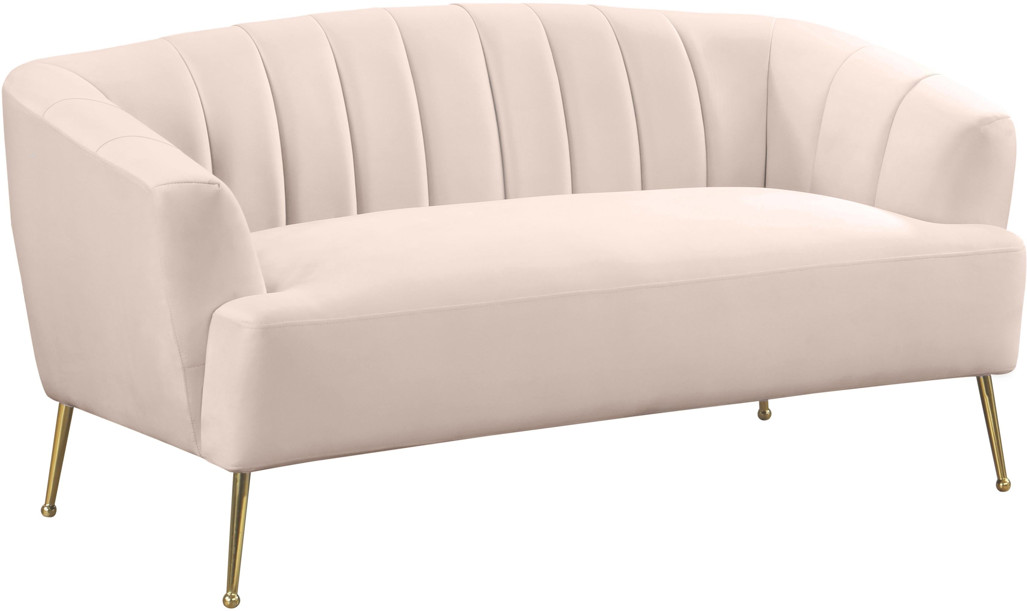 Tori Pink Velvet Loveseat - Luxury Home Furniture (MI)