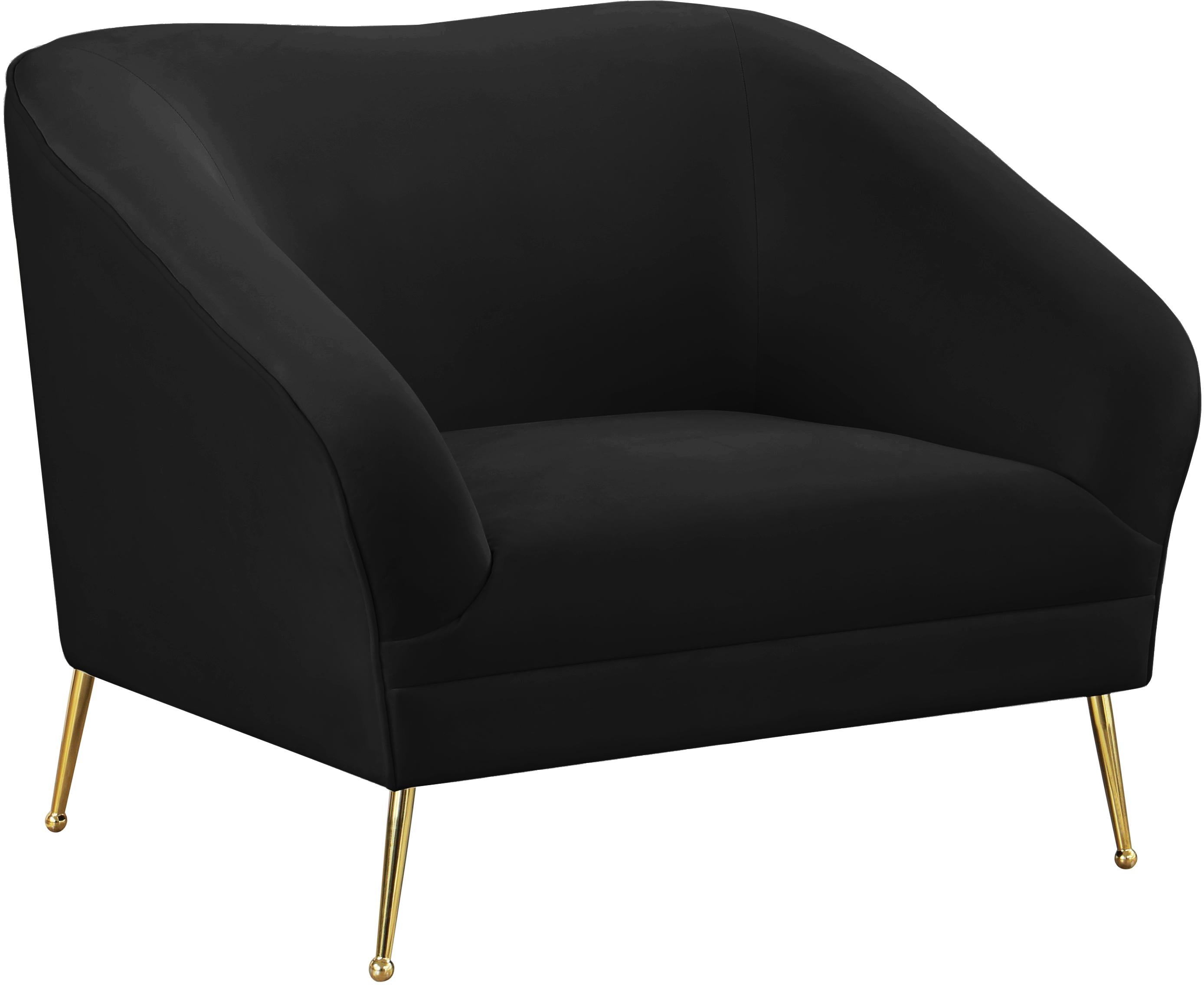 Hermosa Black Velvet Chair - Luxury Home Furniture (MI)