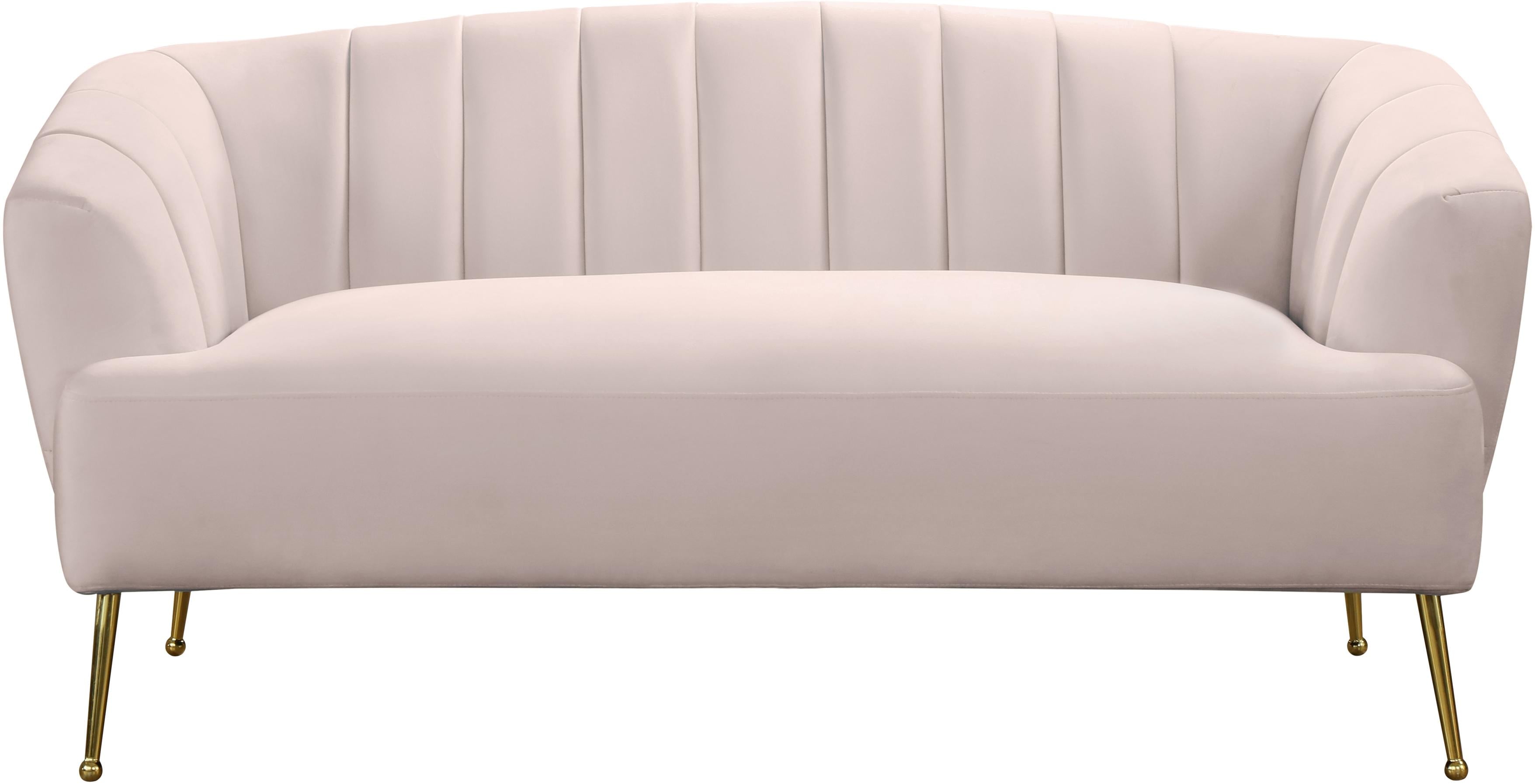 Tori Pink Velvet Loveseat - Luxury Home Furniture (MI)