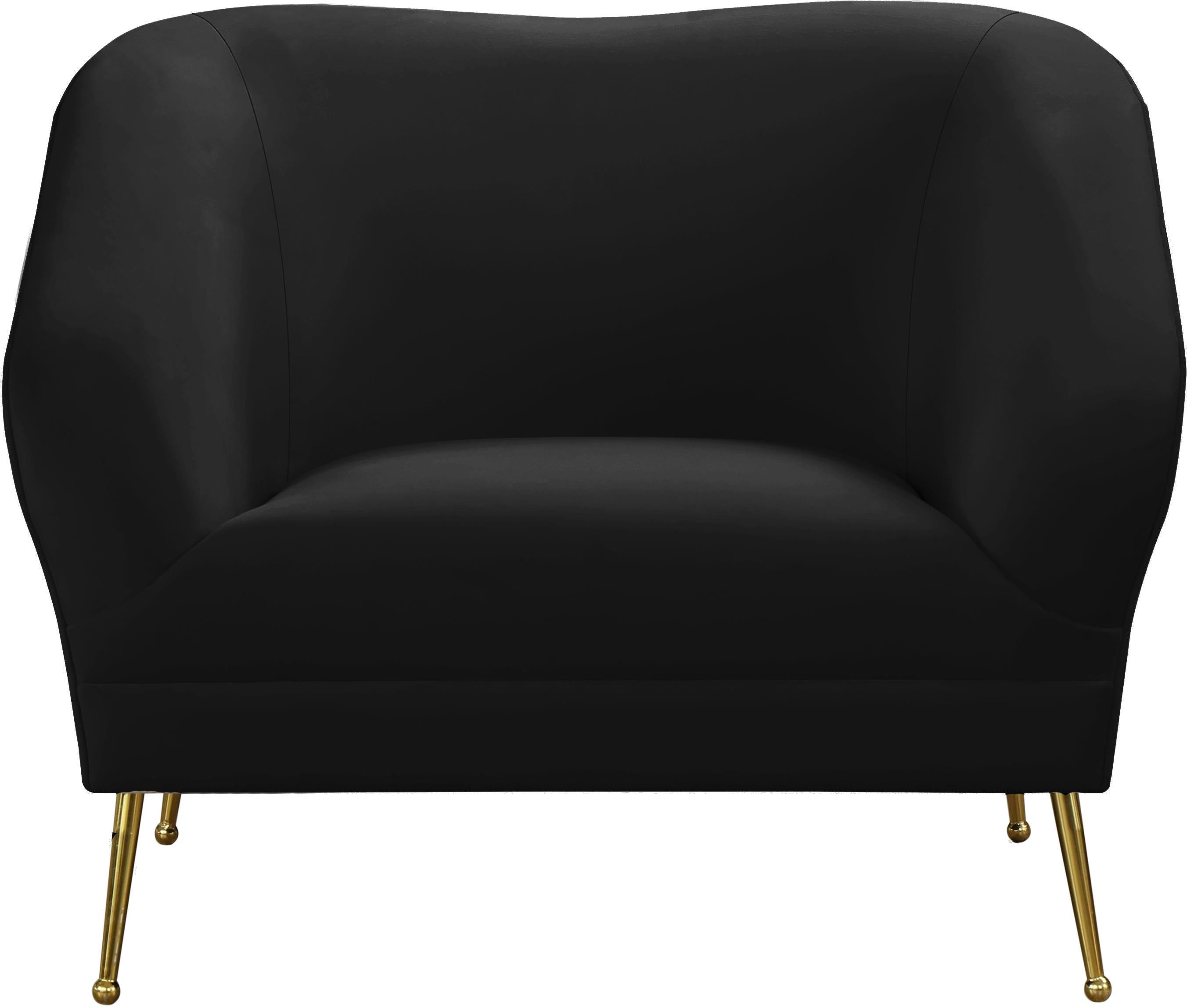 Hermosa Black Velvet Chair - Luxury Home Furniture (MI)