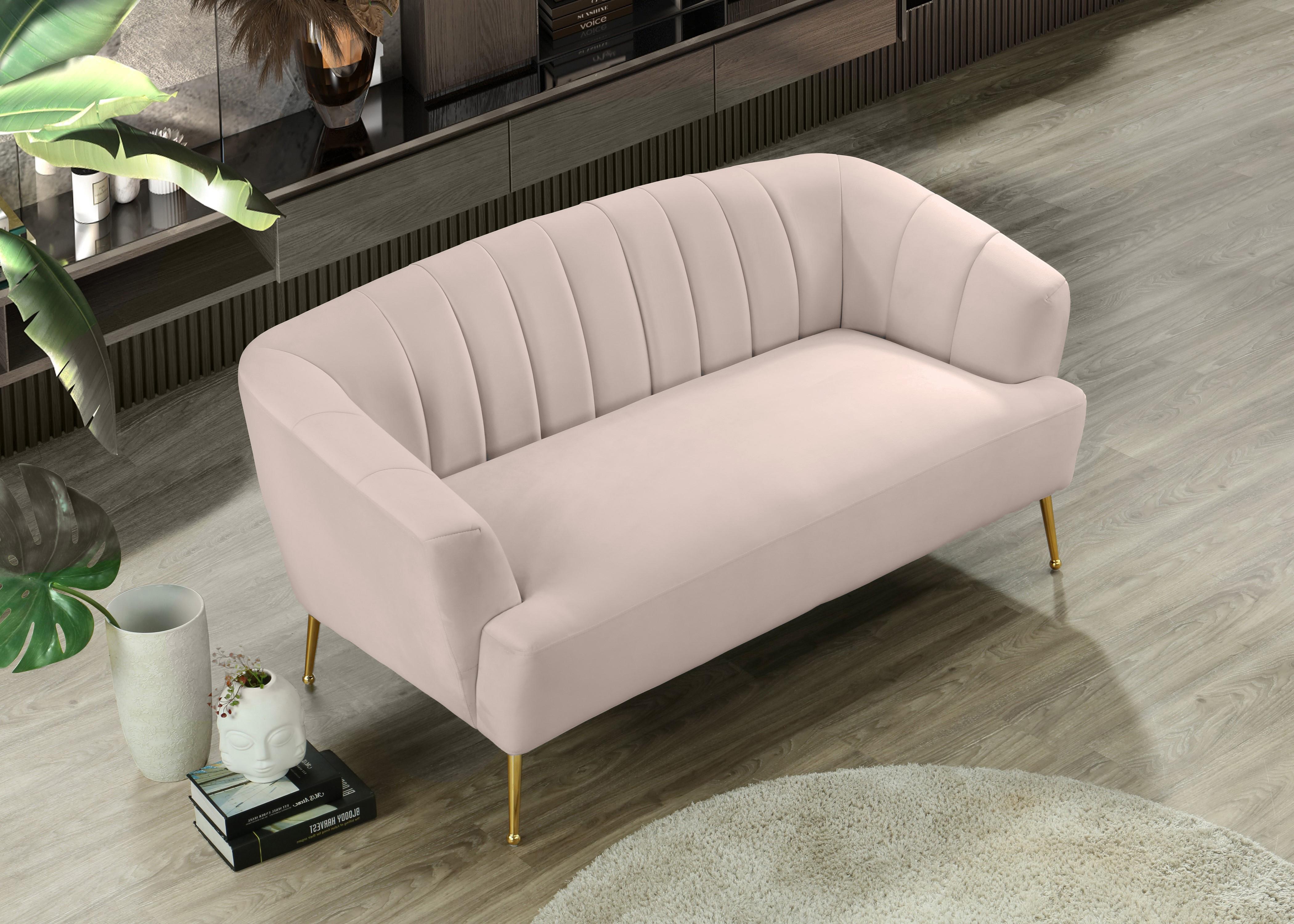 Tori Pink Velvet Loveseat - Luxury Home Furniture (MI)