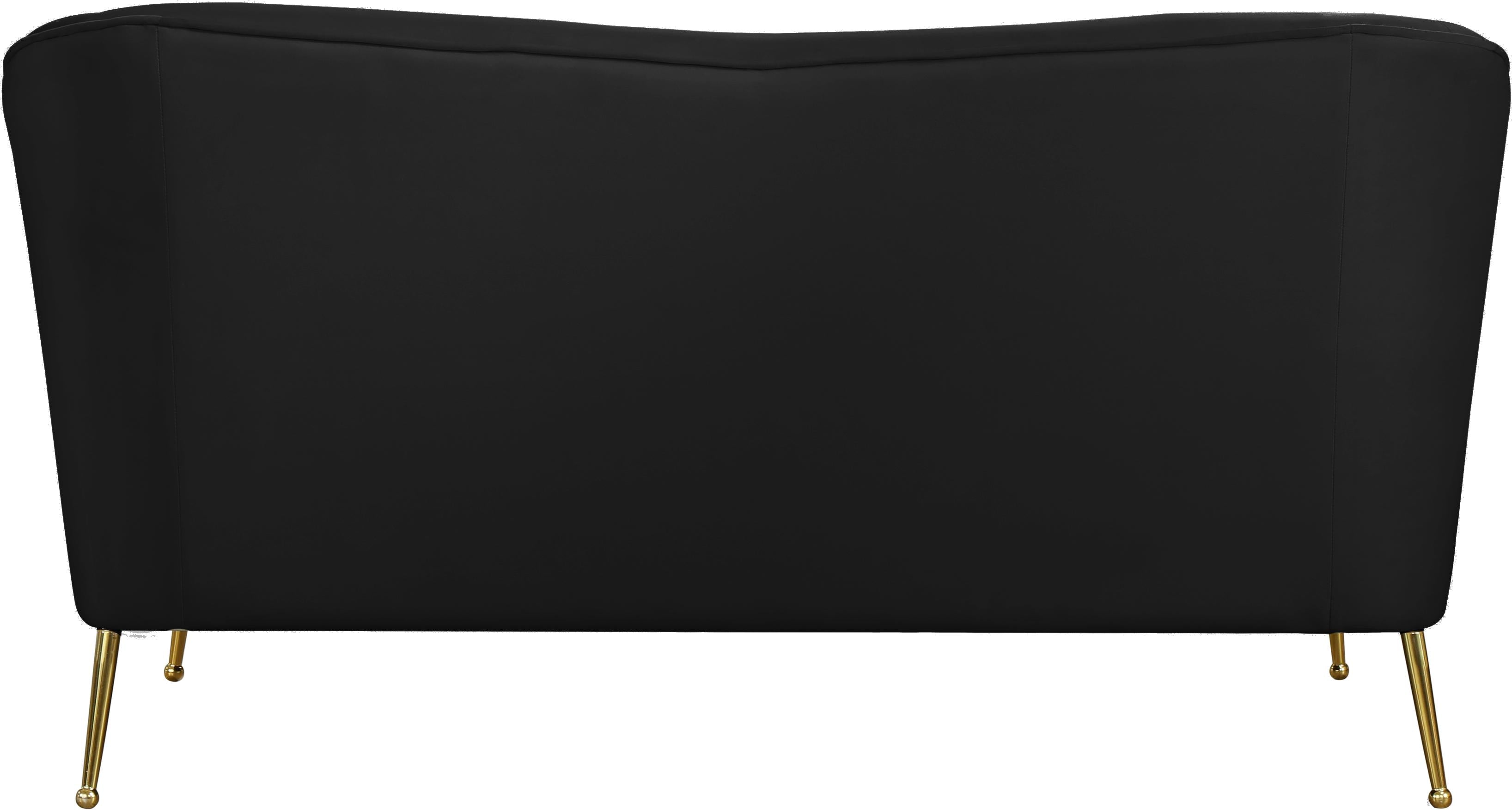 Hermosa Black Velvet Loveseat - Luxury Home Furniture (MI)