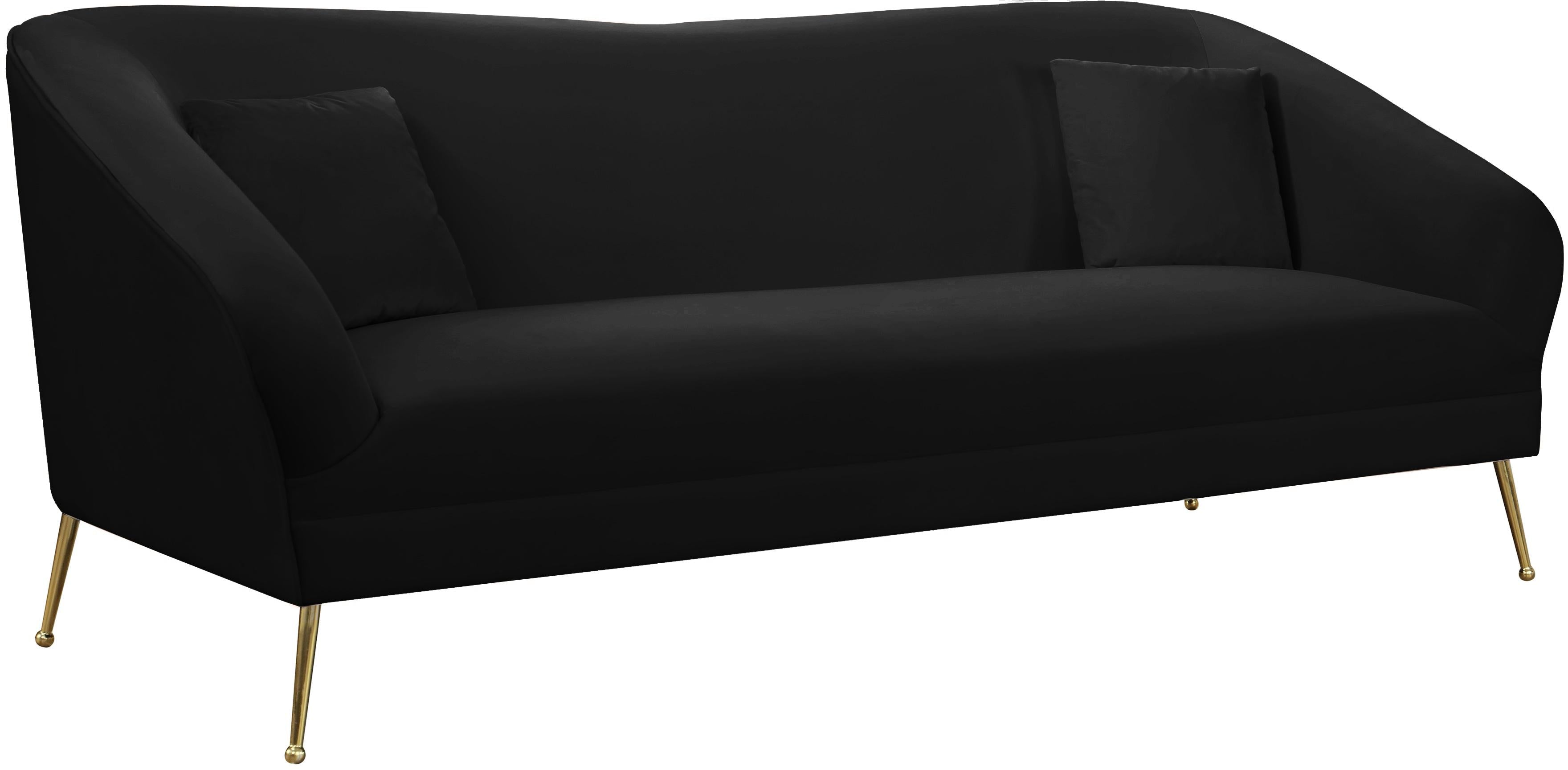 Hermosa Black Velvet Sofa - Luxury Home Furniture (MI)