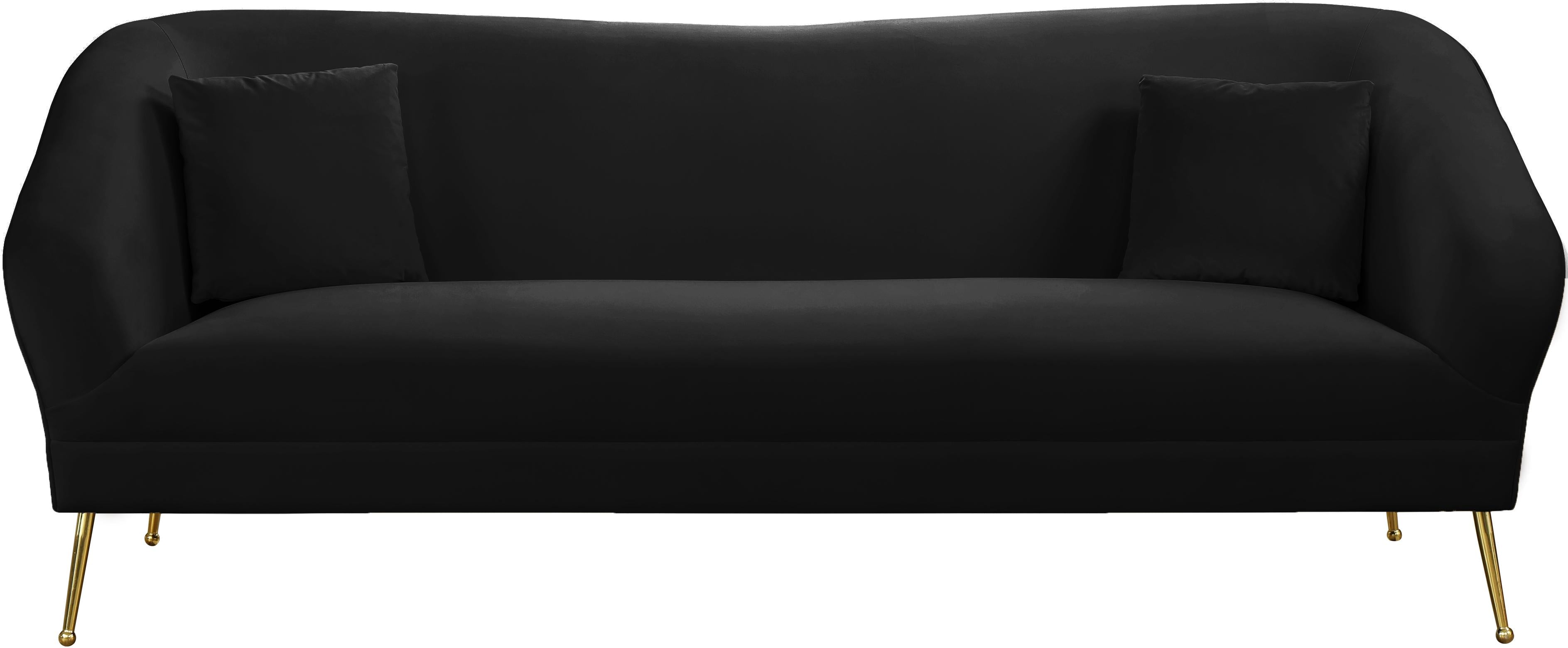Hermosa Black Velvet Sofa - Luxury Home Furniture (MI)