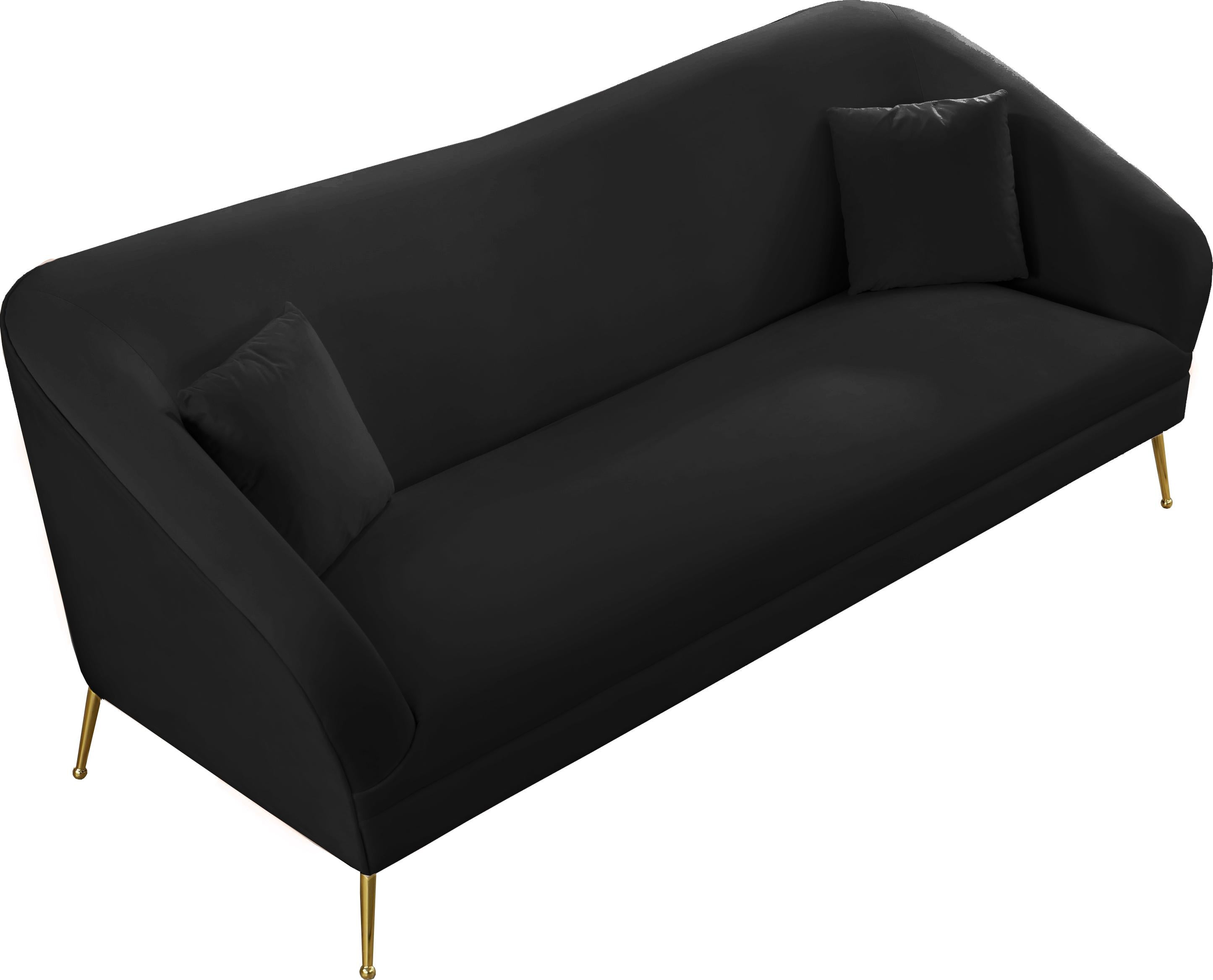 Hermosa Black Velvet Sofa - Luxury Home Furniture (MI)