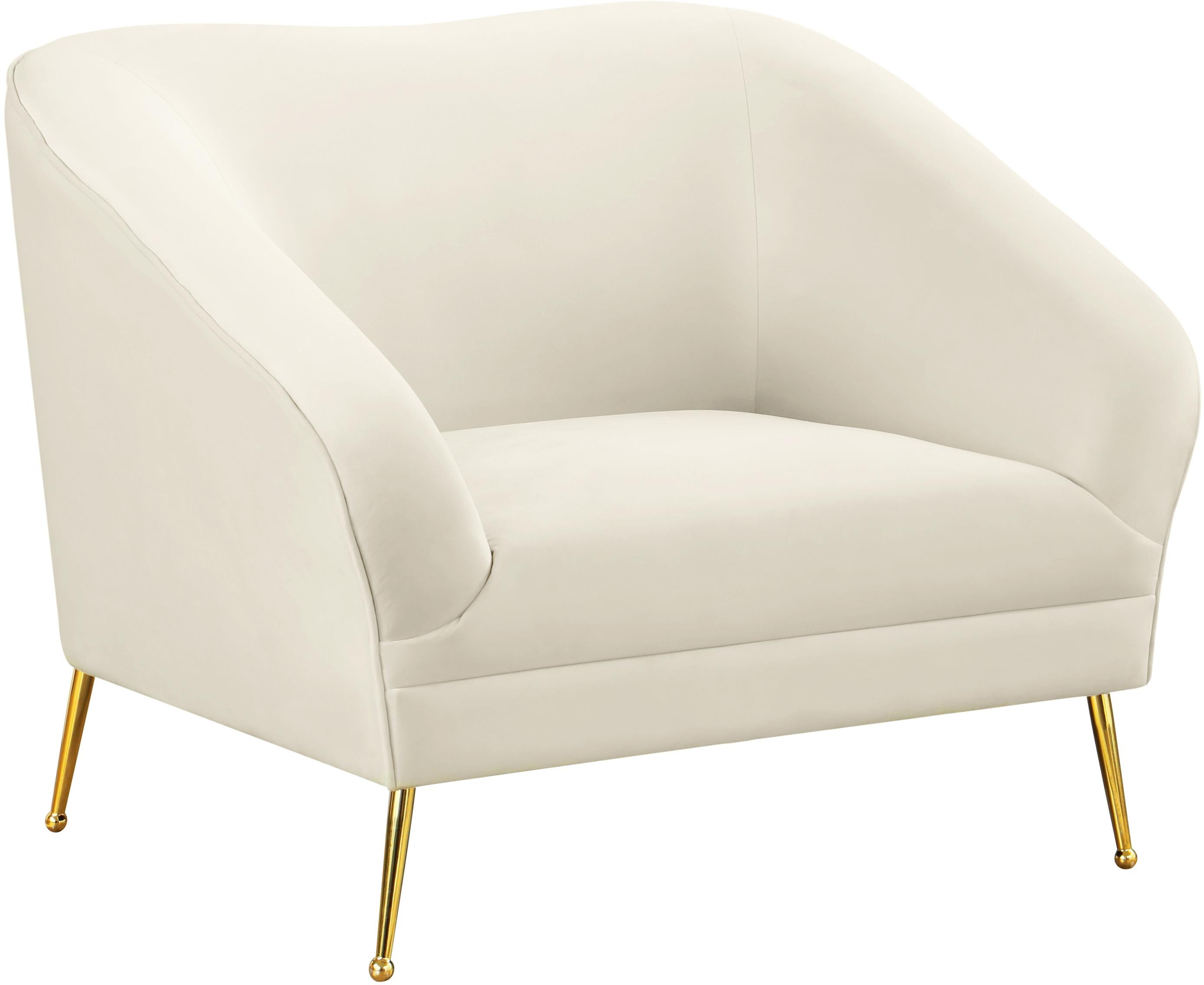 Hermosa Cream Velvet Chair - Luxury Home Furniture (MI)