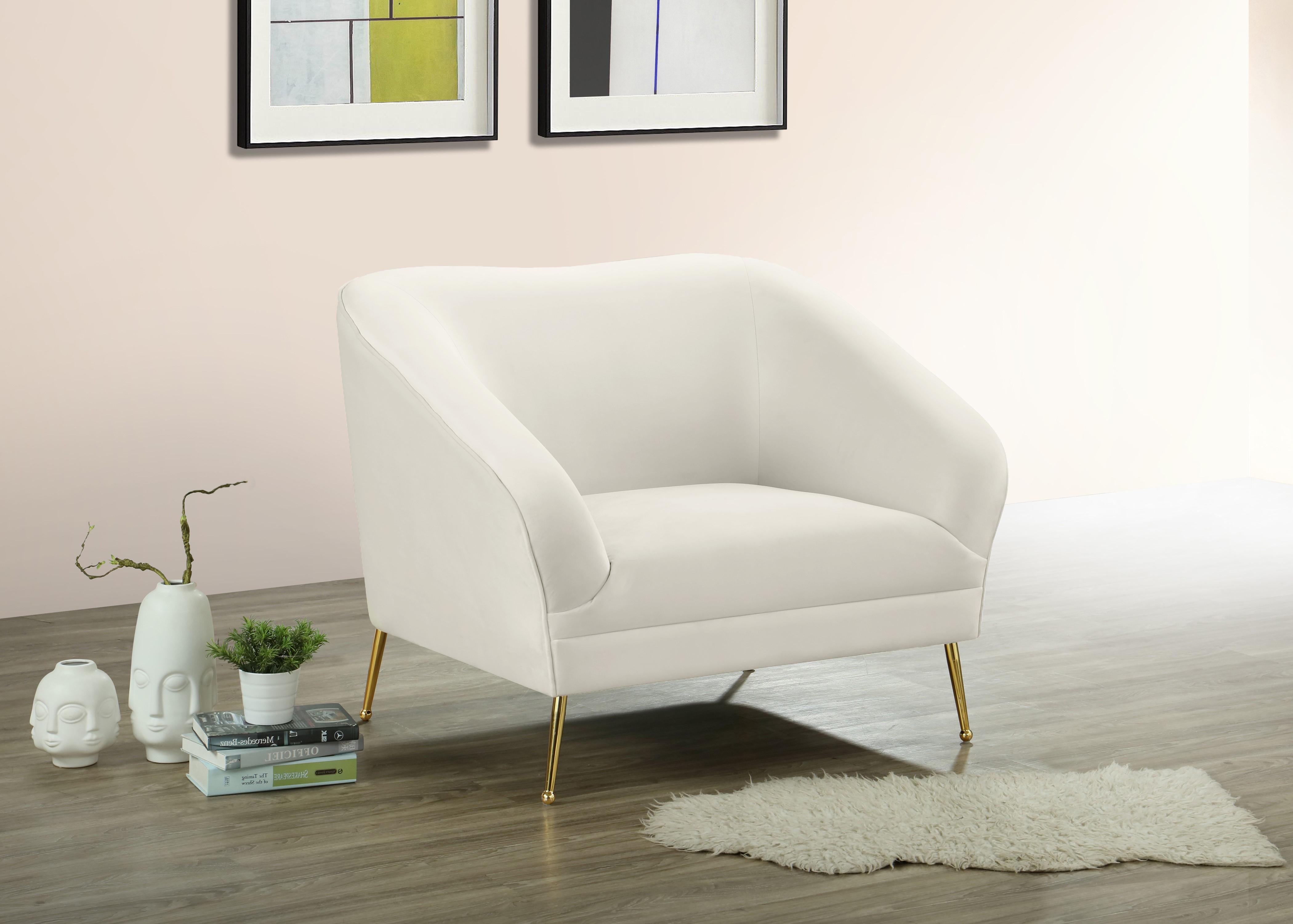 Hermosa Cream Velvet Chair - Luxury Home Furniture (MI)