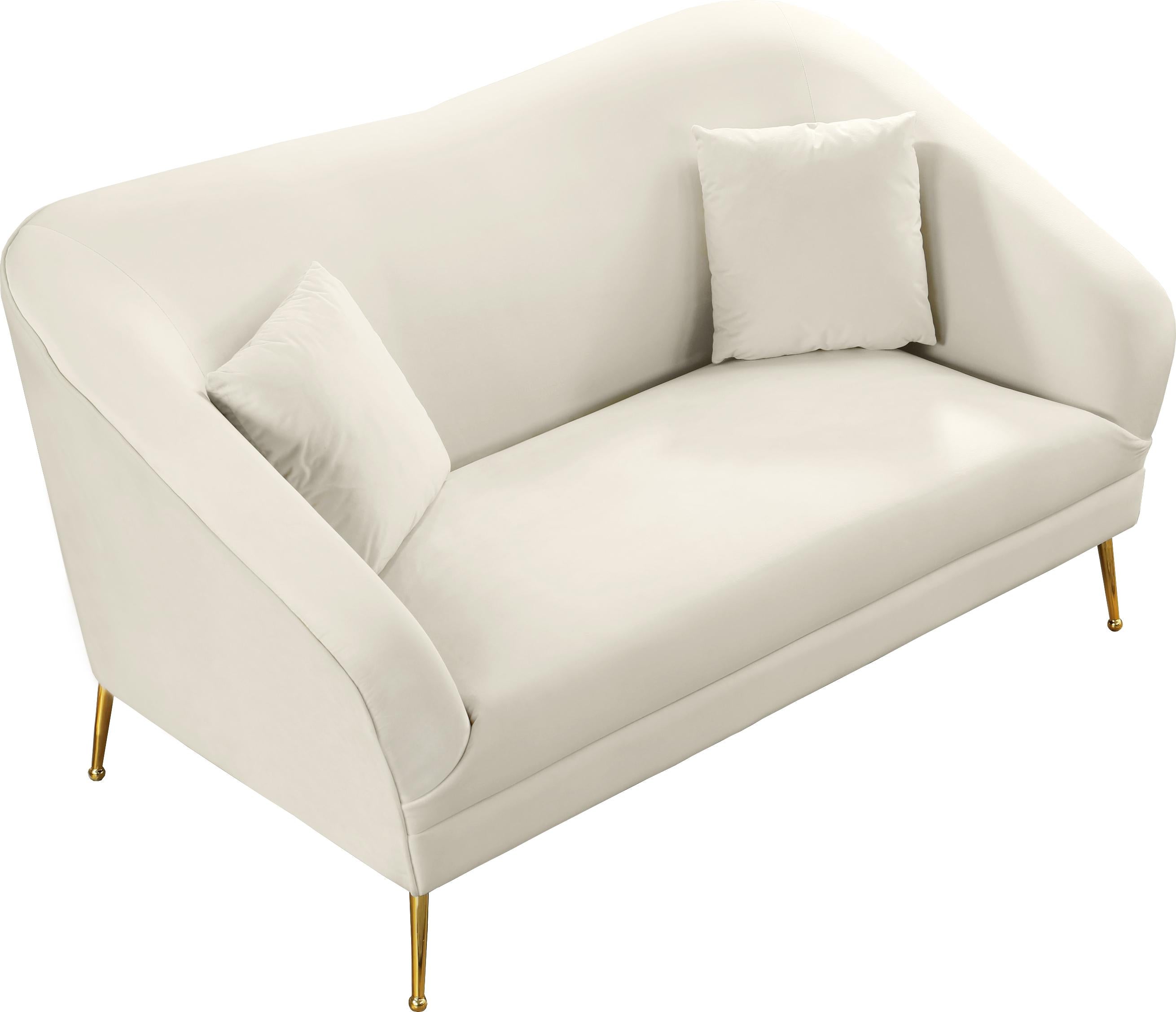 Hermosa Cream Velvet Loveseat - Luxury Home Furniture (MI)