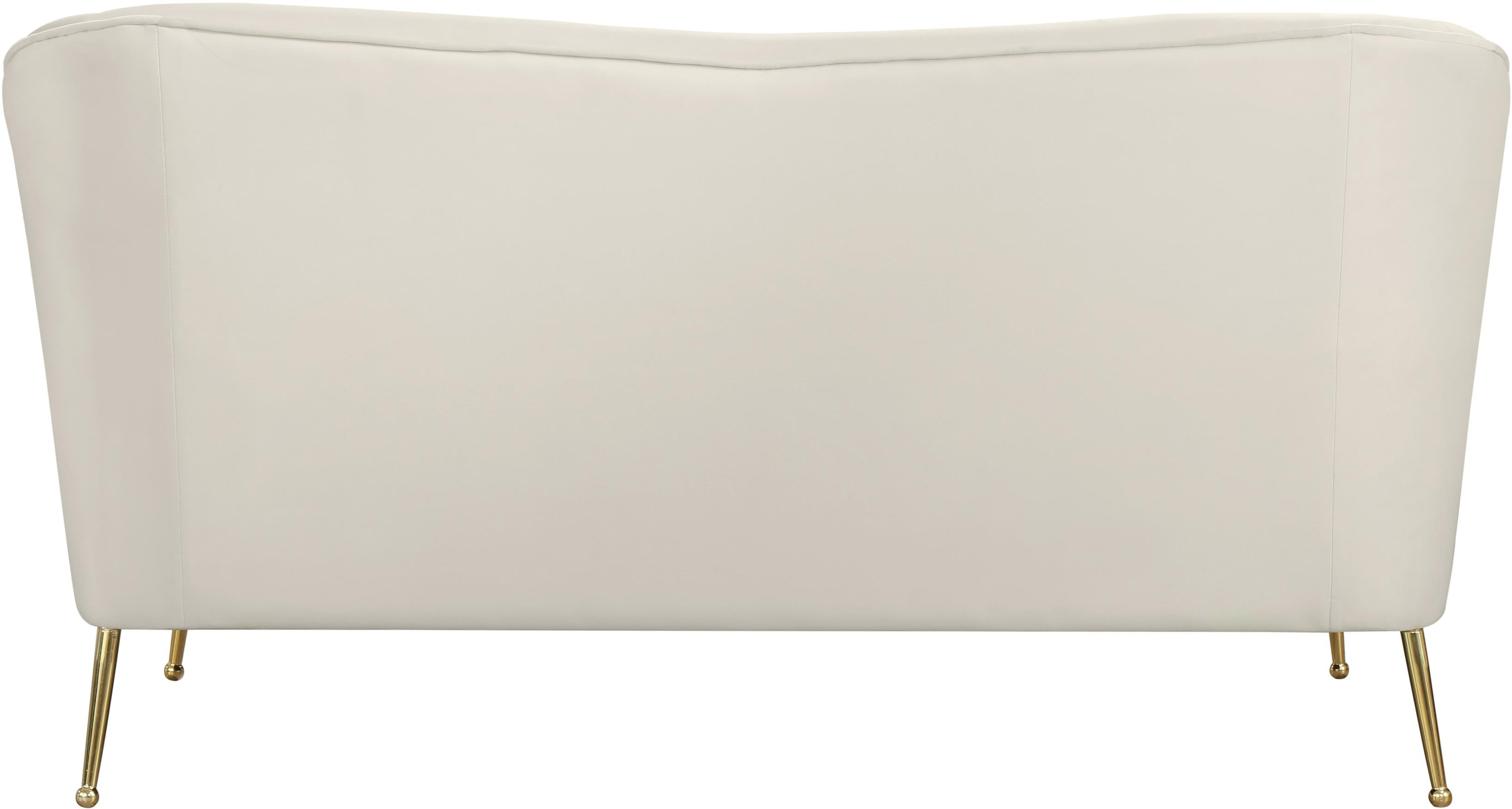 Hermosa Cream Velvet Loveseat - Luxury Home Furniture (MI)