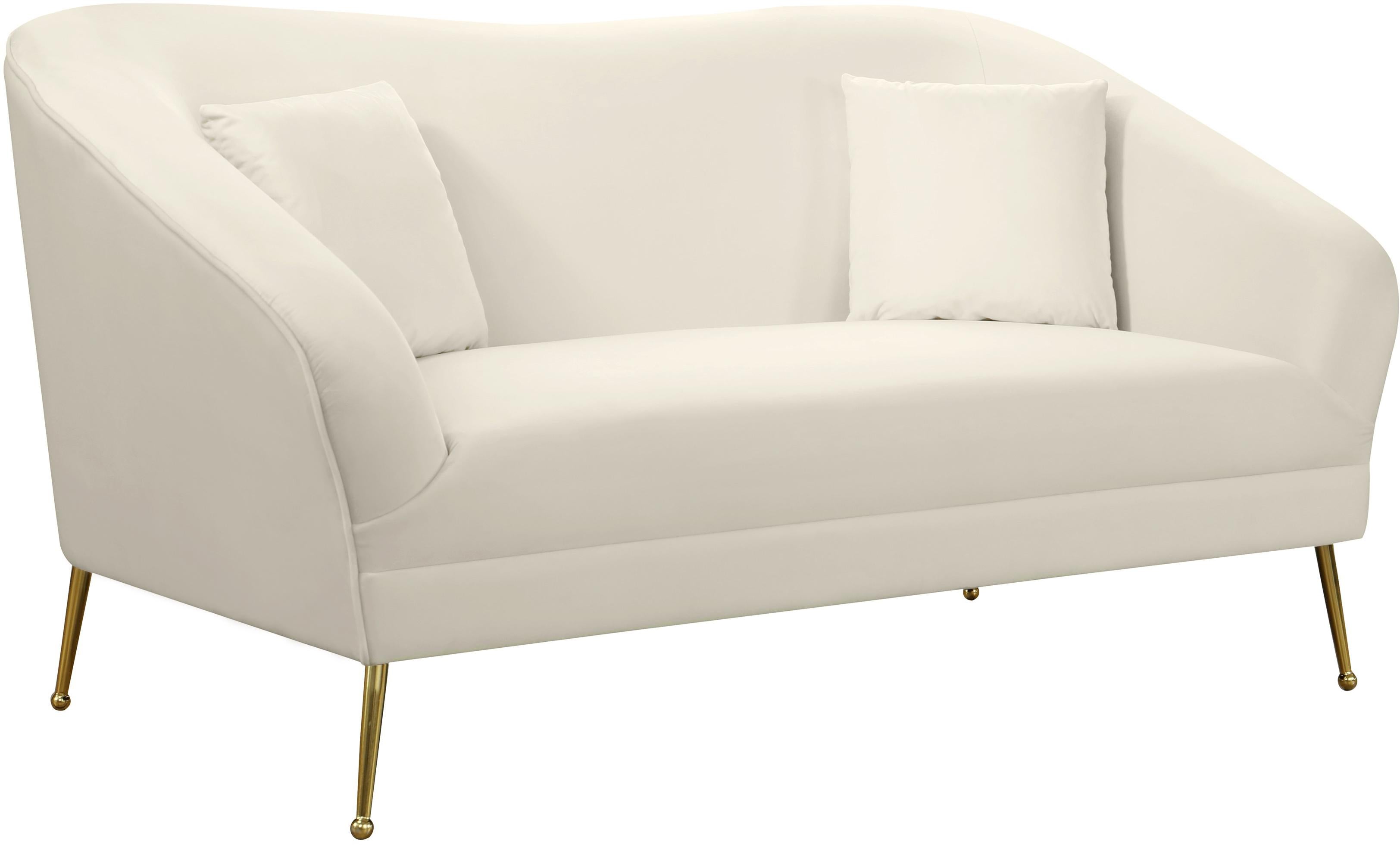 Hermosa Cream Velvet Loveseat - Luxury Home Furniture (MI)