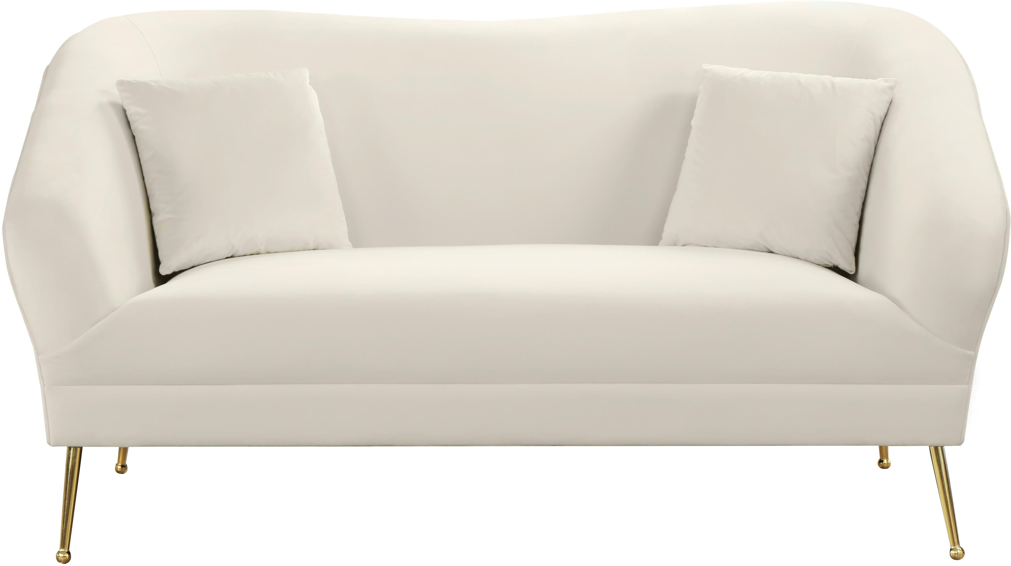 Hermosa Cream Velvet Loveseat - Luxury Home Furniture (MI)