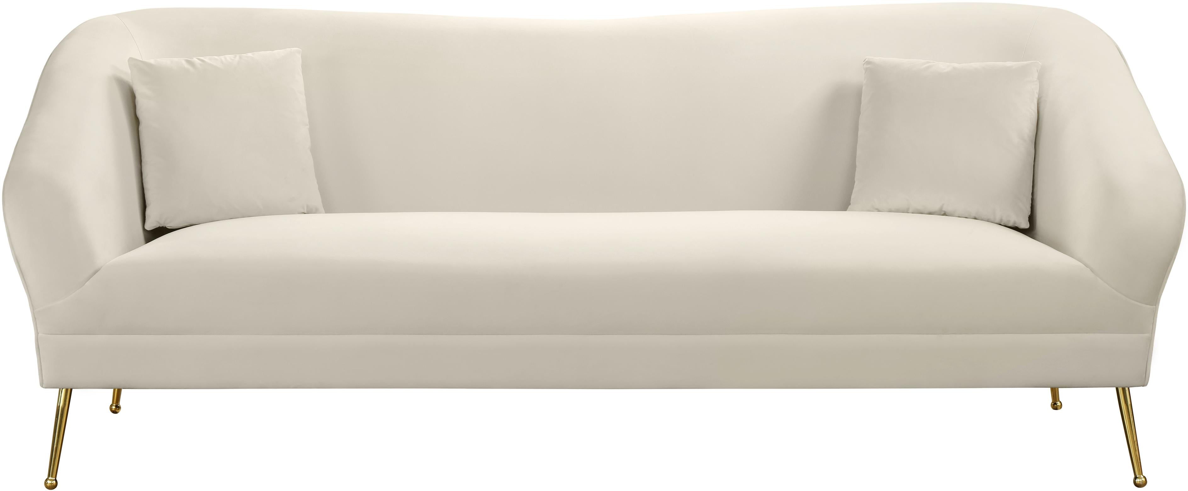 Hermosa Cream Velvet Sofa - Luxury Home Furniture (MI)