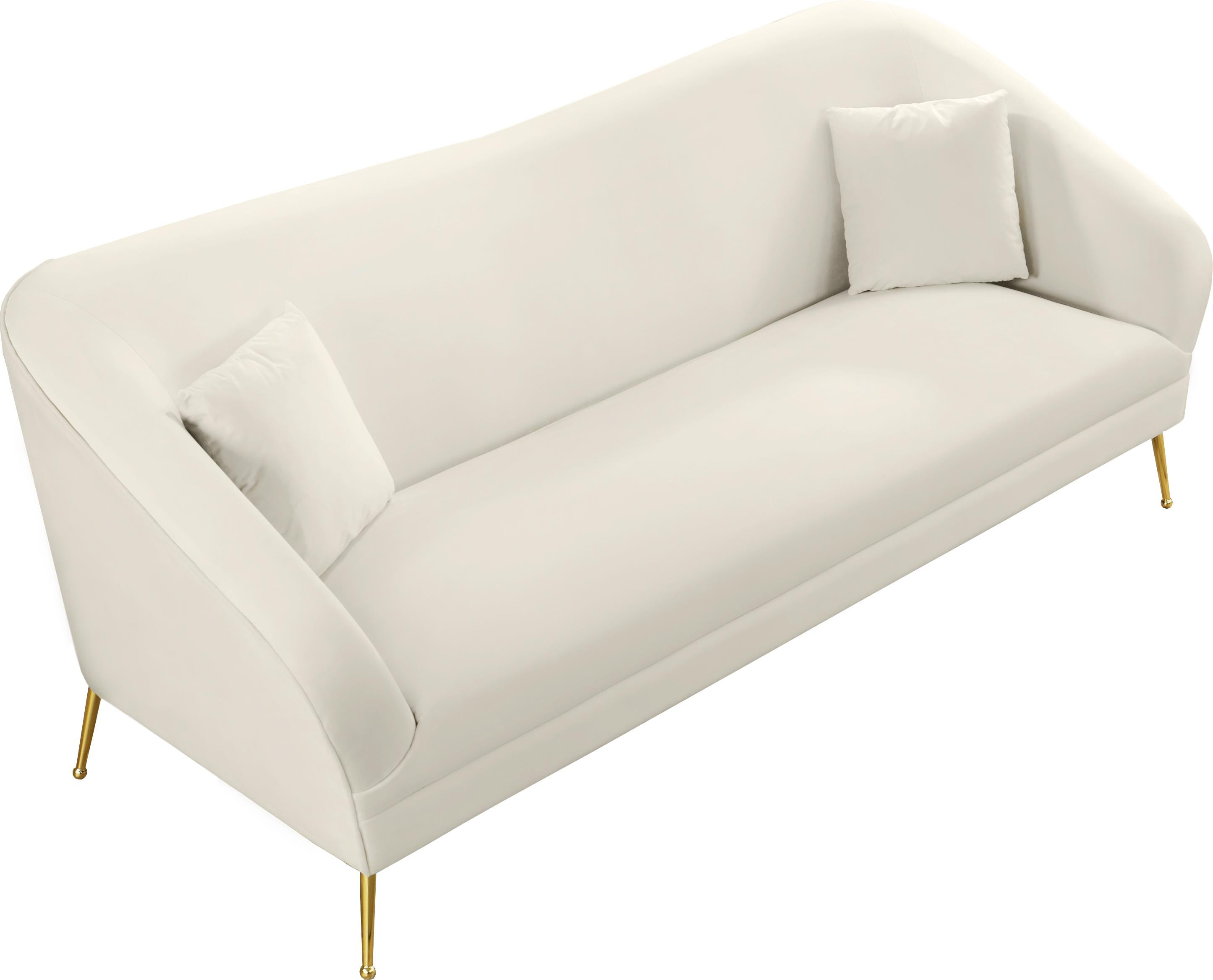 Hermosa Cream Velvet Sofa - Luxury Home Furniture (MI)