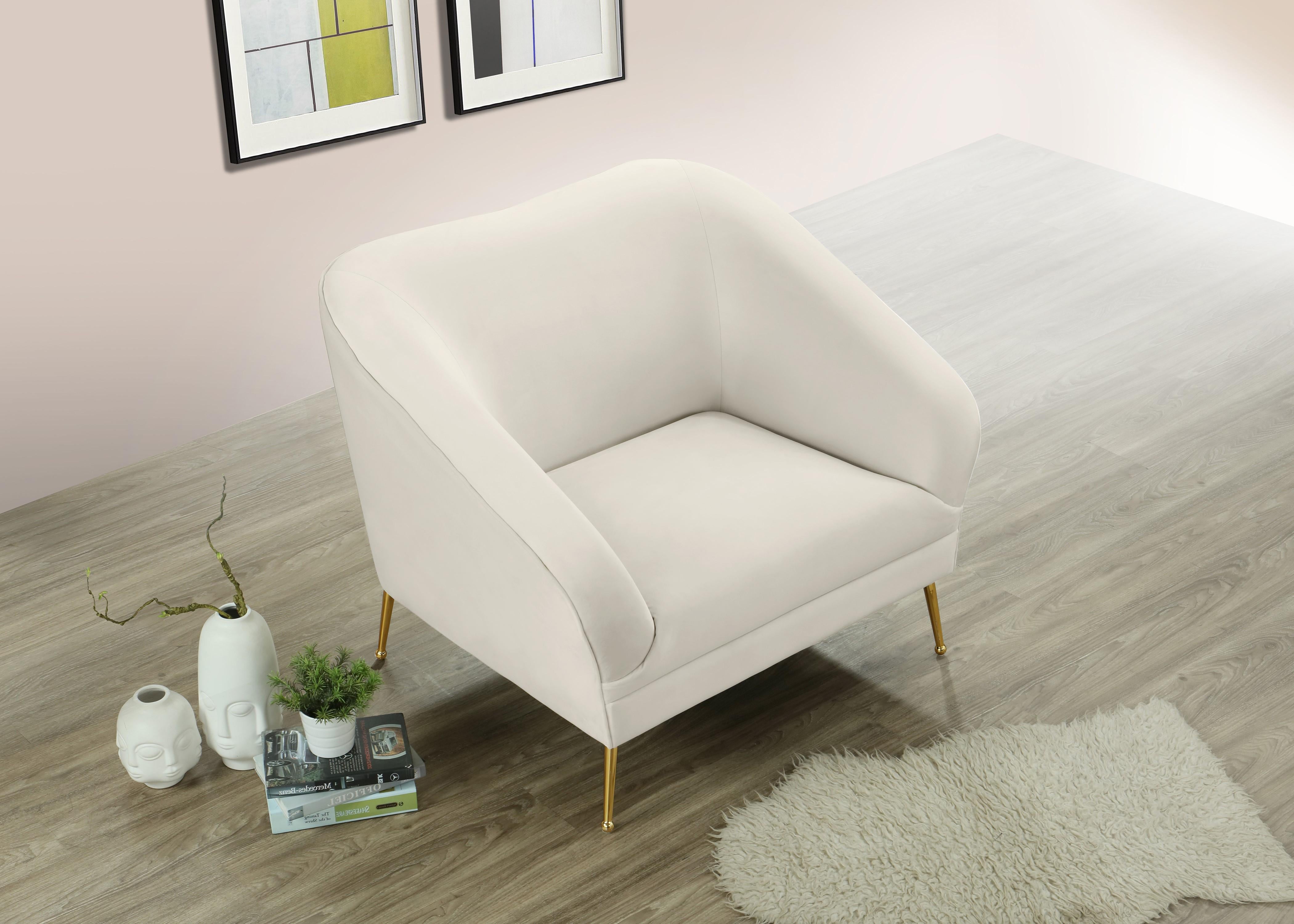 Hermosa Cream Velvet Chair - Luxury Home Furniture (MI)