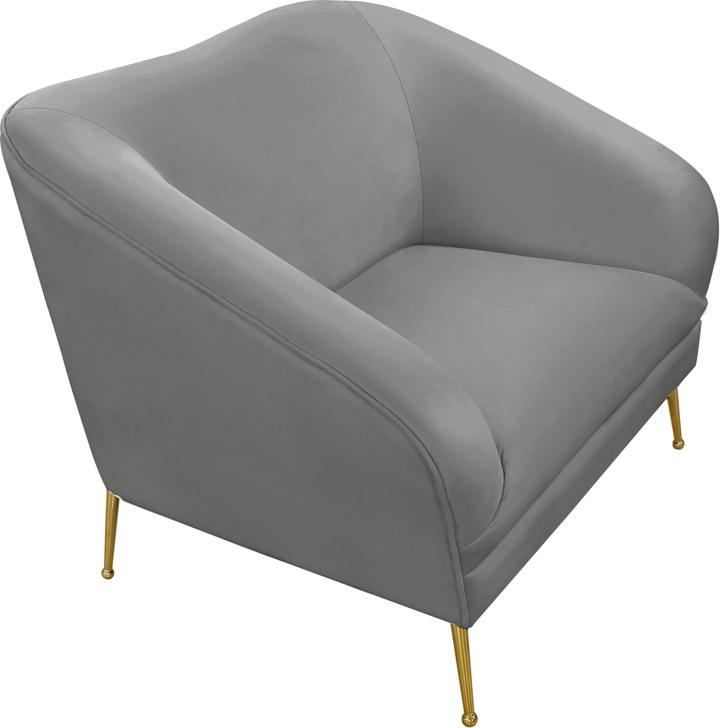 Hermosa Grey Velvet Chair - Luxury Home Furniture (MI)