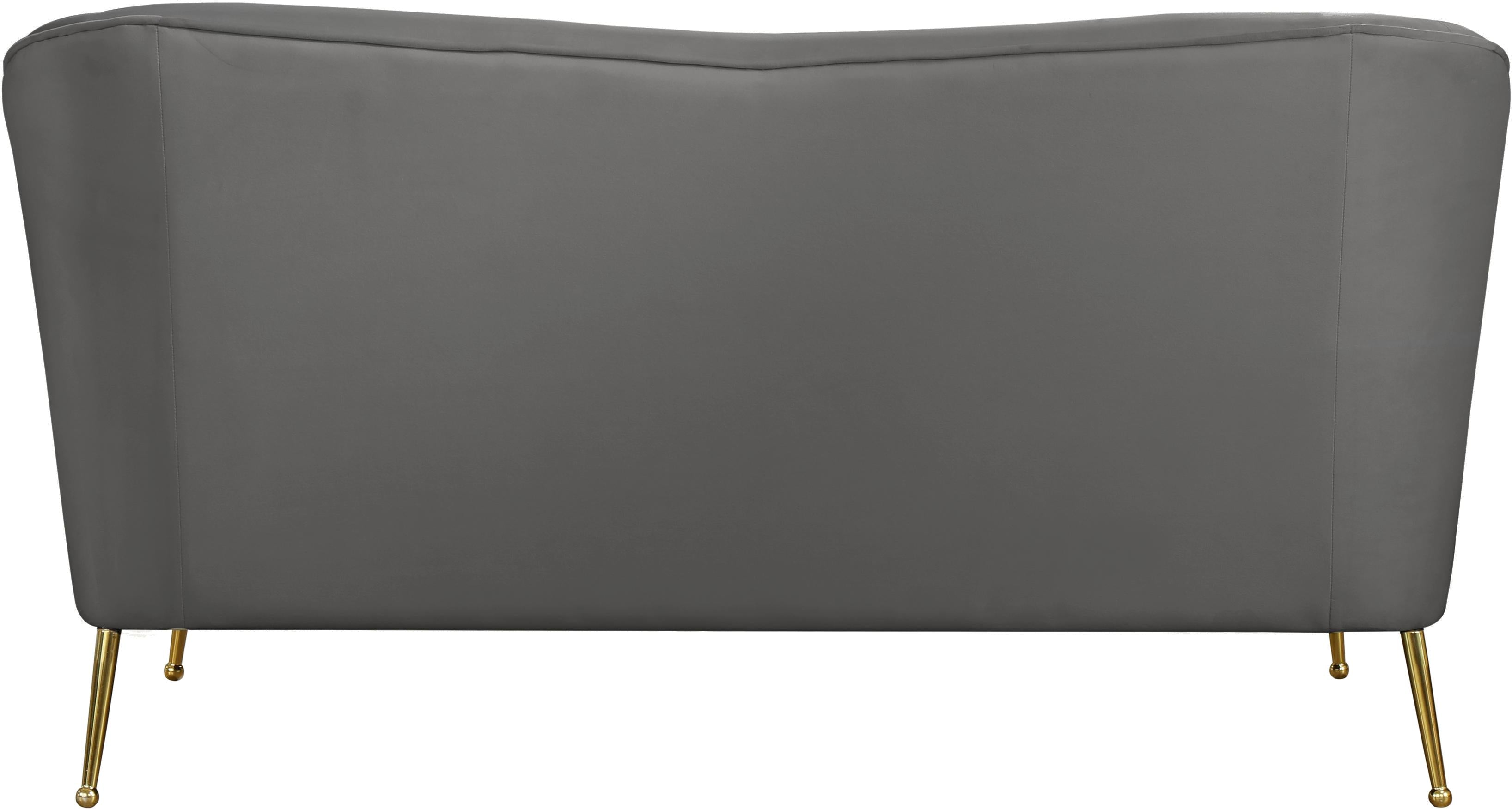 Hermosa Grey Velvet Loveseat - Luxury Home Furniture (MI)