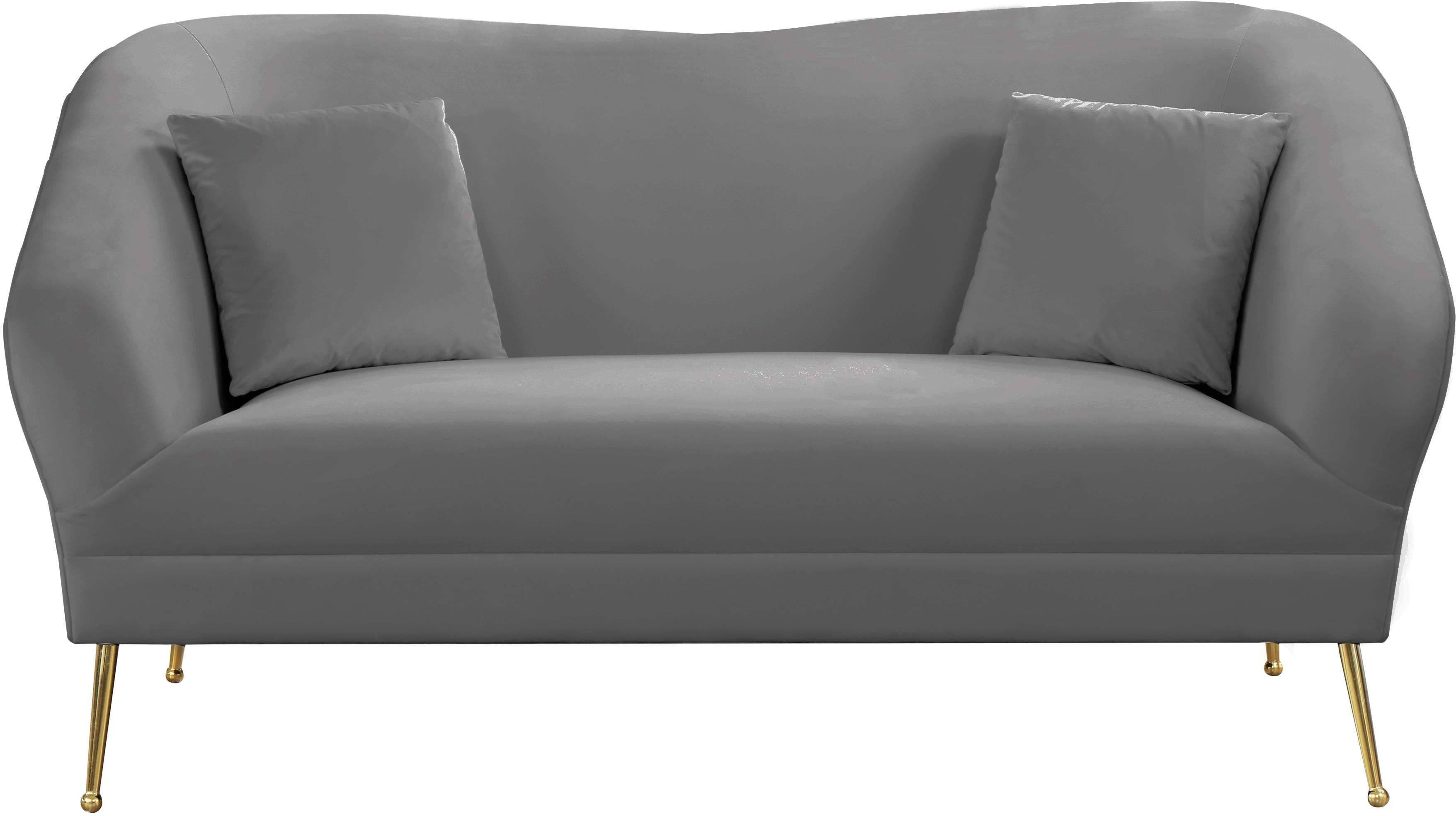 Hermosa Grey Velvet Loveseat - Luxury Home Furniture (MI)