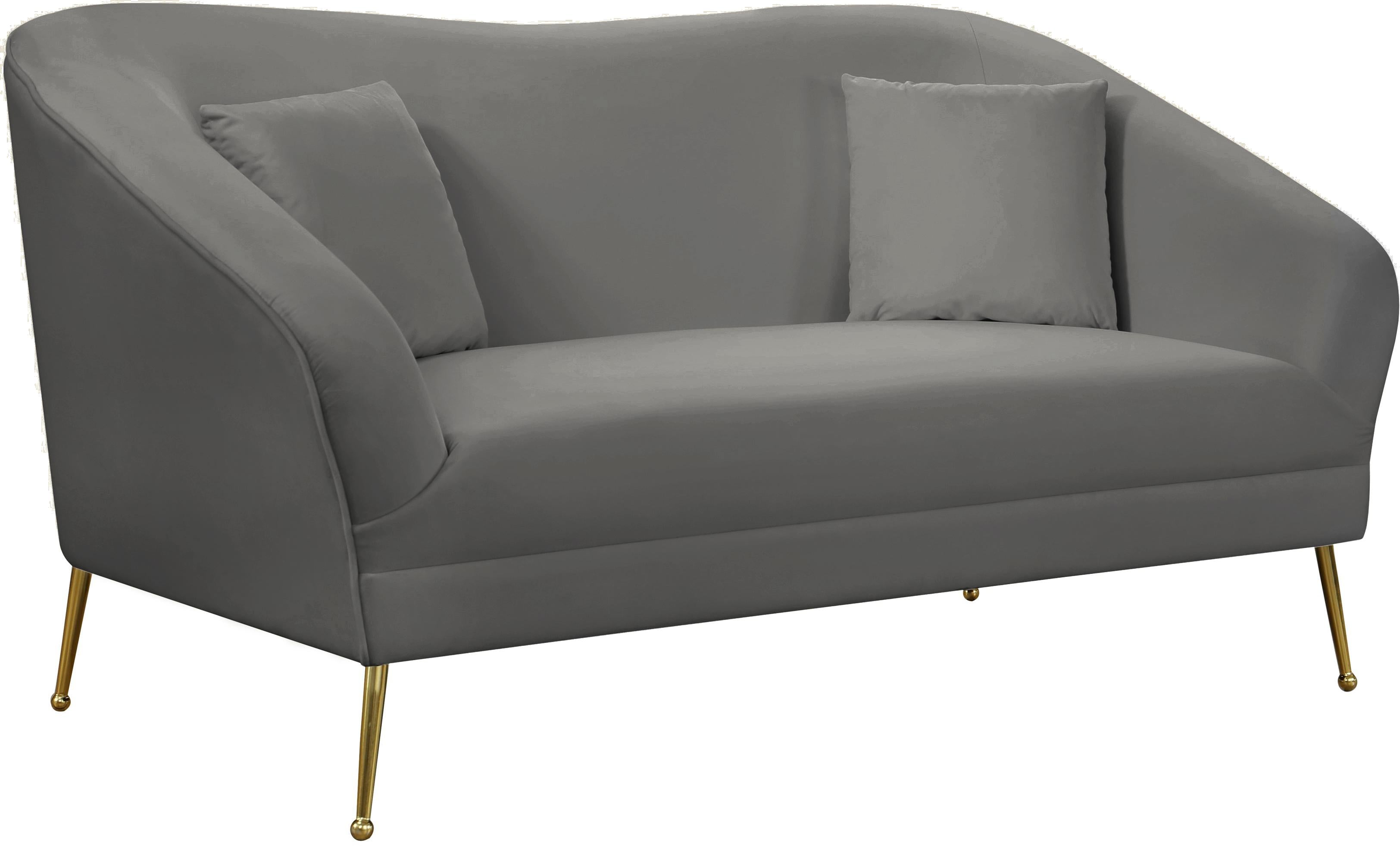 Hermosa Grey Velvet Loveseat - Luxury Home Furniture (MI)
