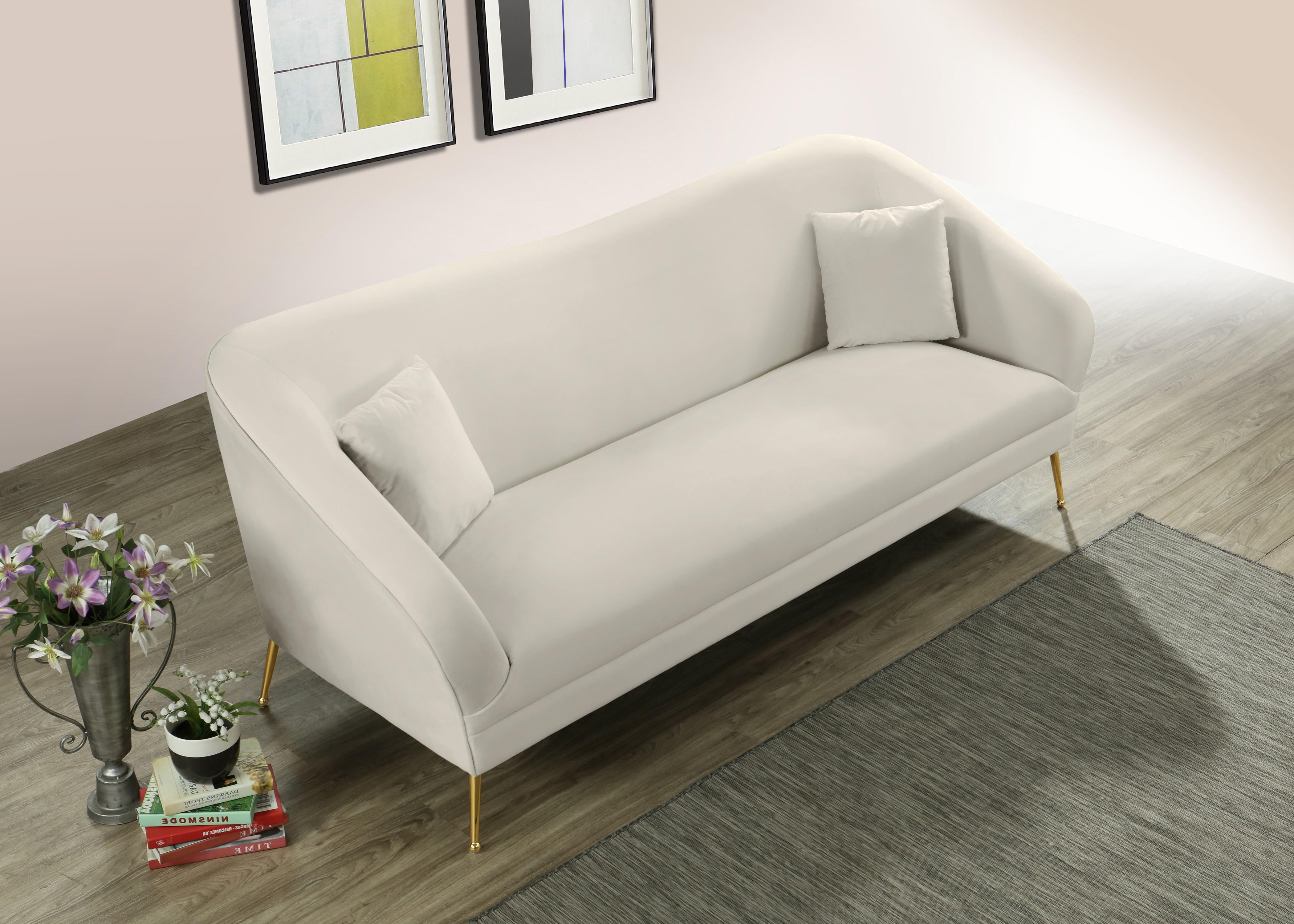 Hermosa Cream Velvet Sofa - Luxury Home Furniture (MI)