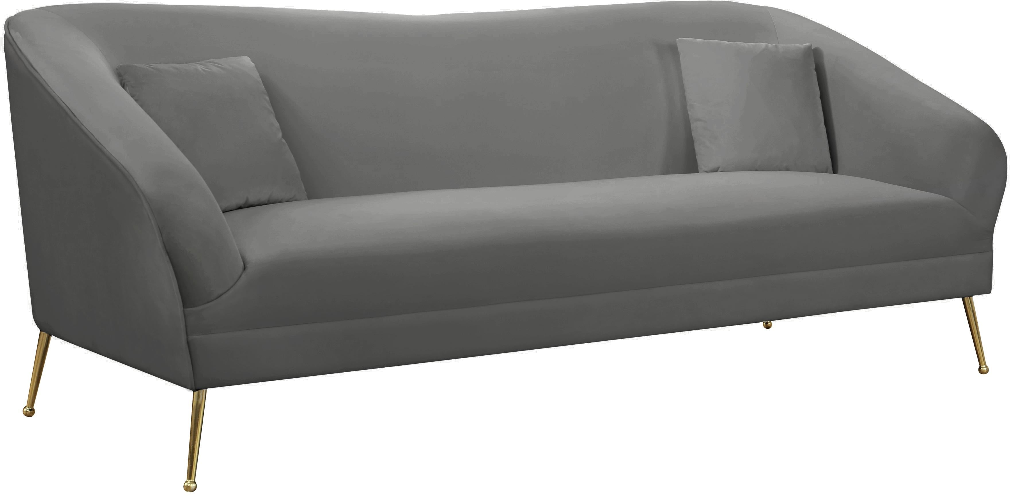 Hermosa Grey Velvet Sofa - Luxury Home Furniture (MI)