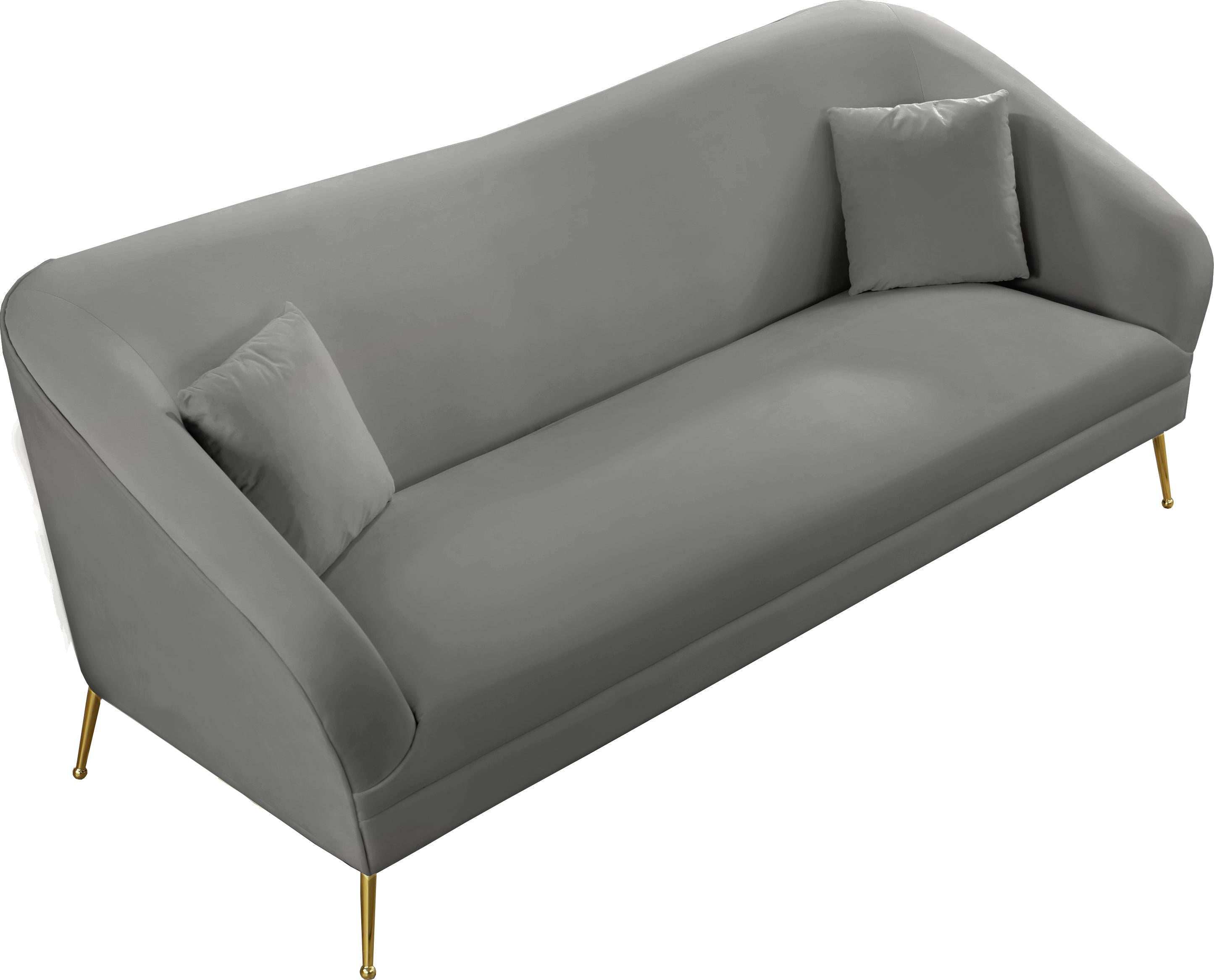 Hermosa Grey Velvet Sofa - Luxury Home Furniture (MI)