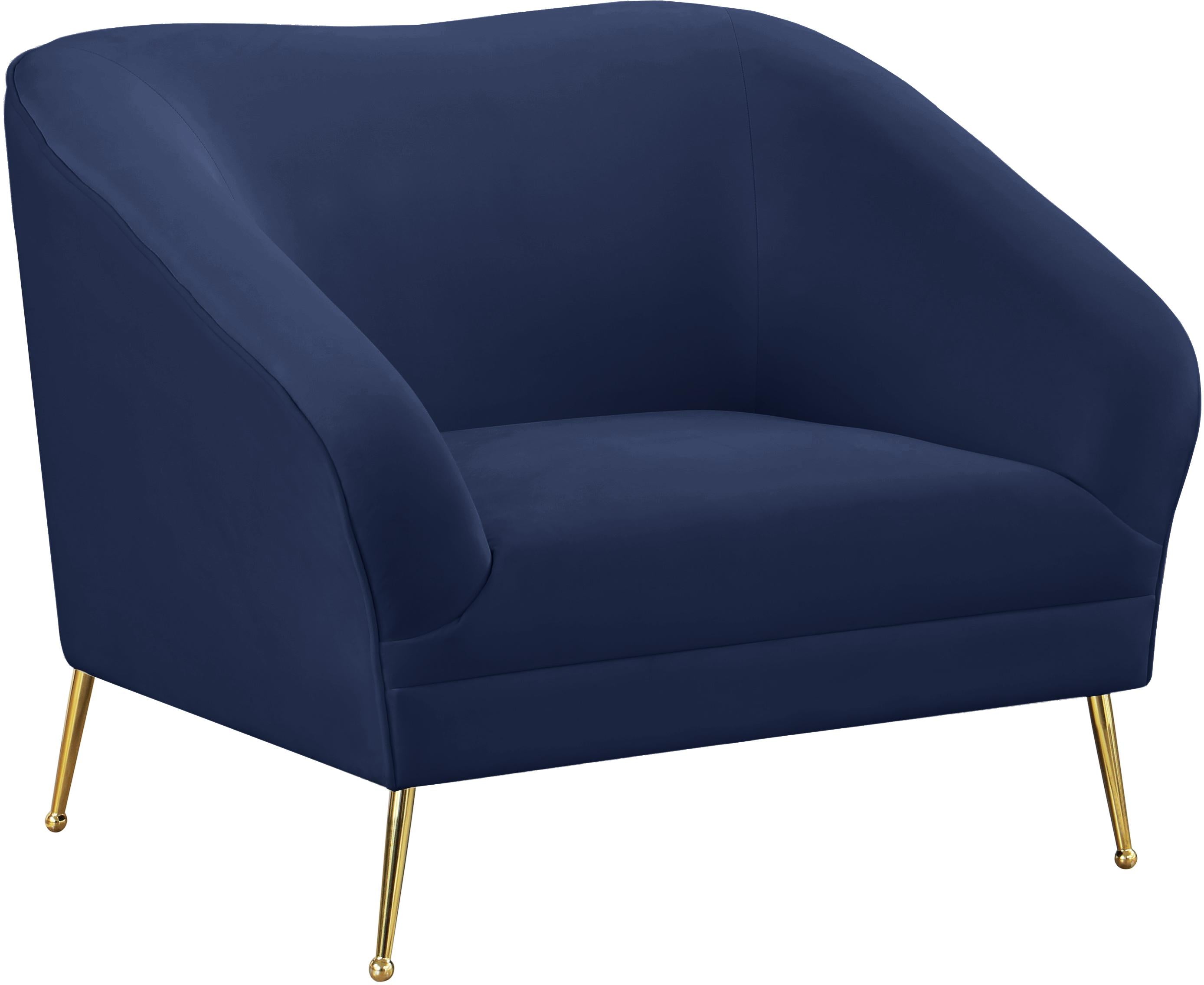 Hermosa Navy Velvet Chair - Luxury Home Furniture (MI)
