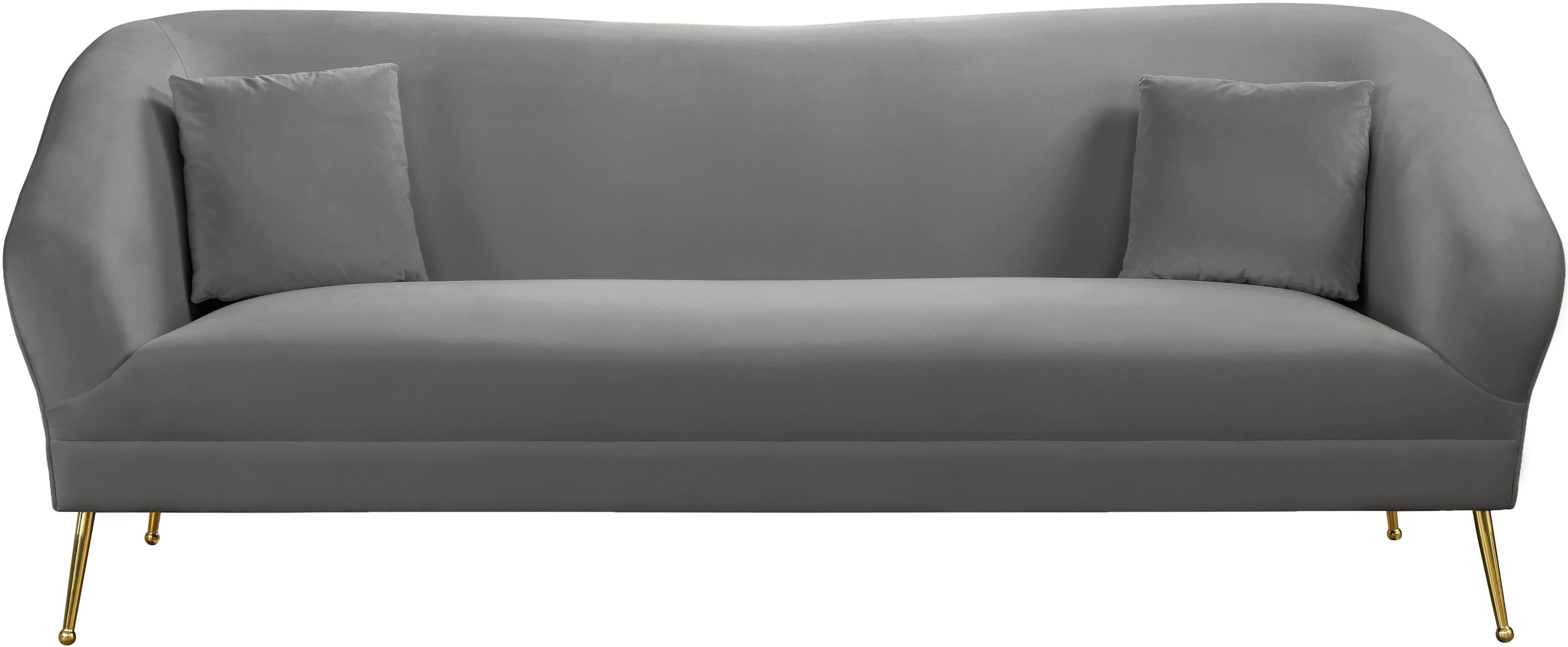 Hermosa Grey Velvet Sofa - Luxury Home Furniture (MI)