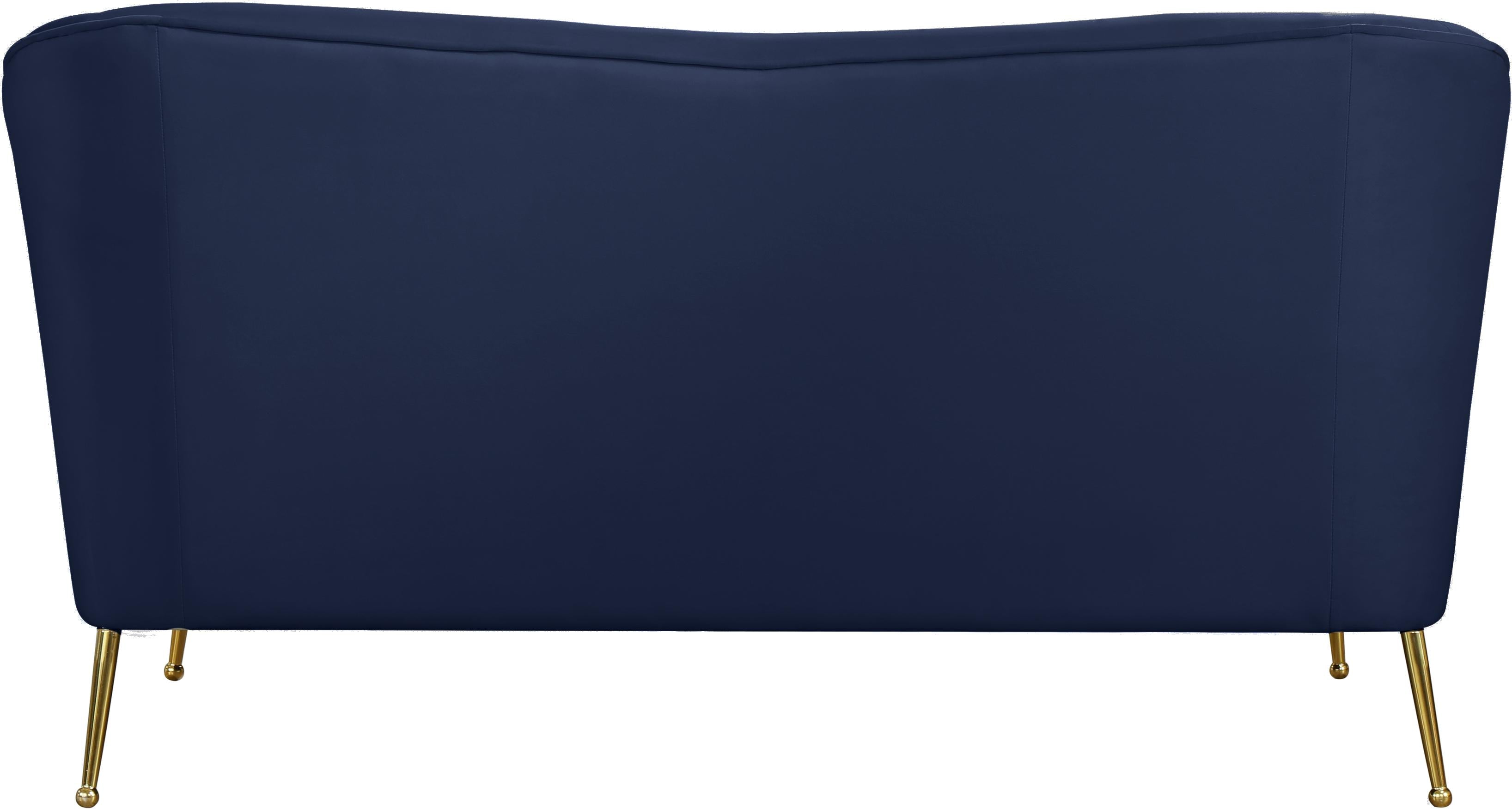 Hermosa Navy Velvet Loveseat - Luxury Home Furniture (MI)