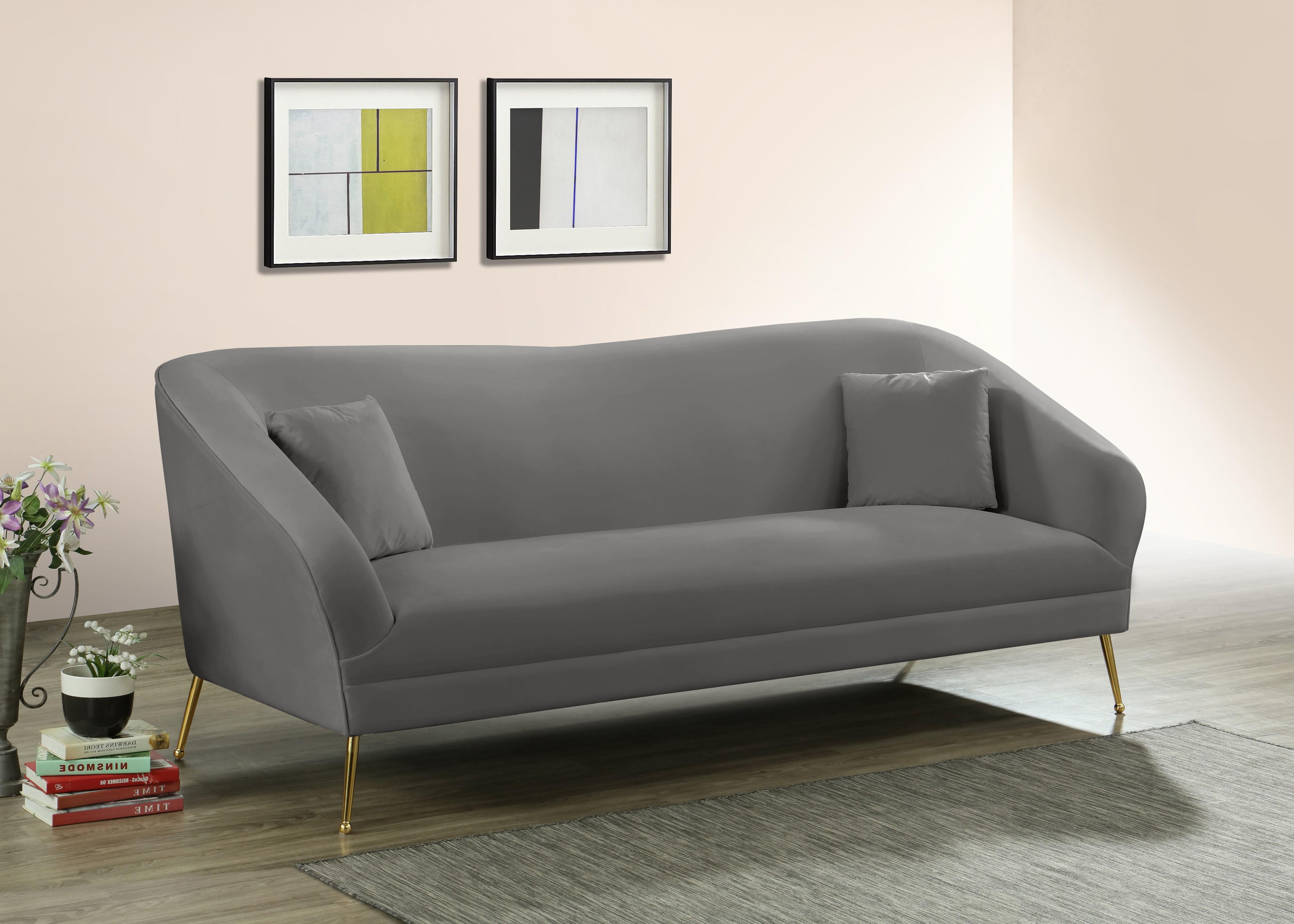 Hermosa Grey Velvet Sofa - Luxury Home Furniture (MI)