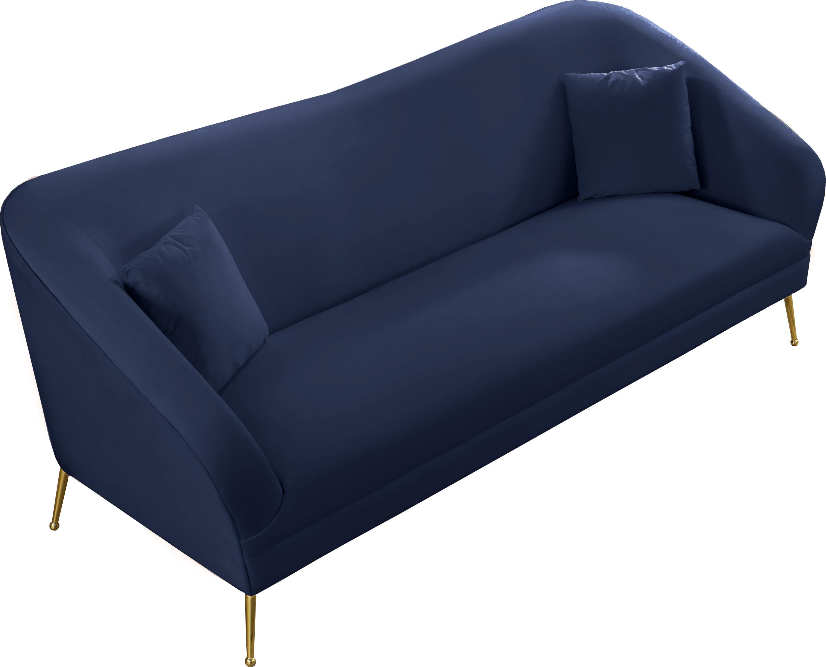 Hermosa Navy Velvet Sofa - Luxury Home Furniture (MI)