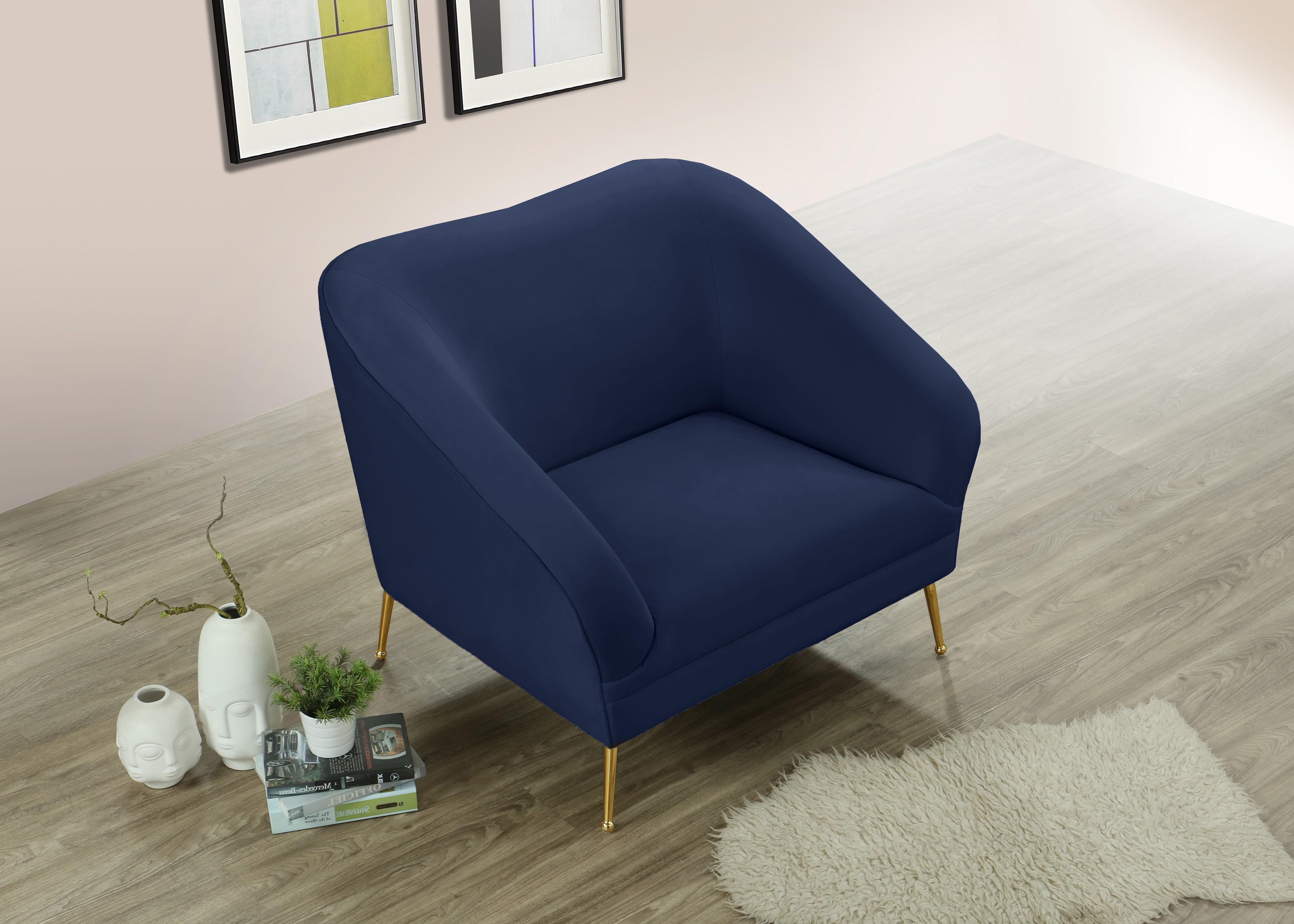 Hermosa Navy Velvet Chair - Luxury Home Furniture (MI)