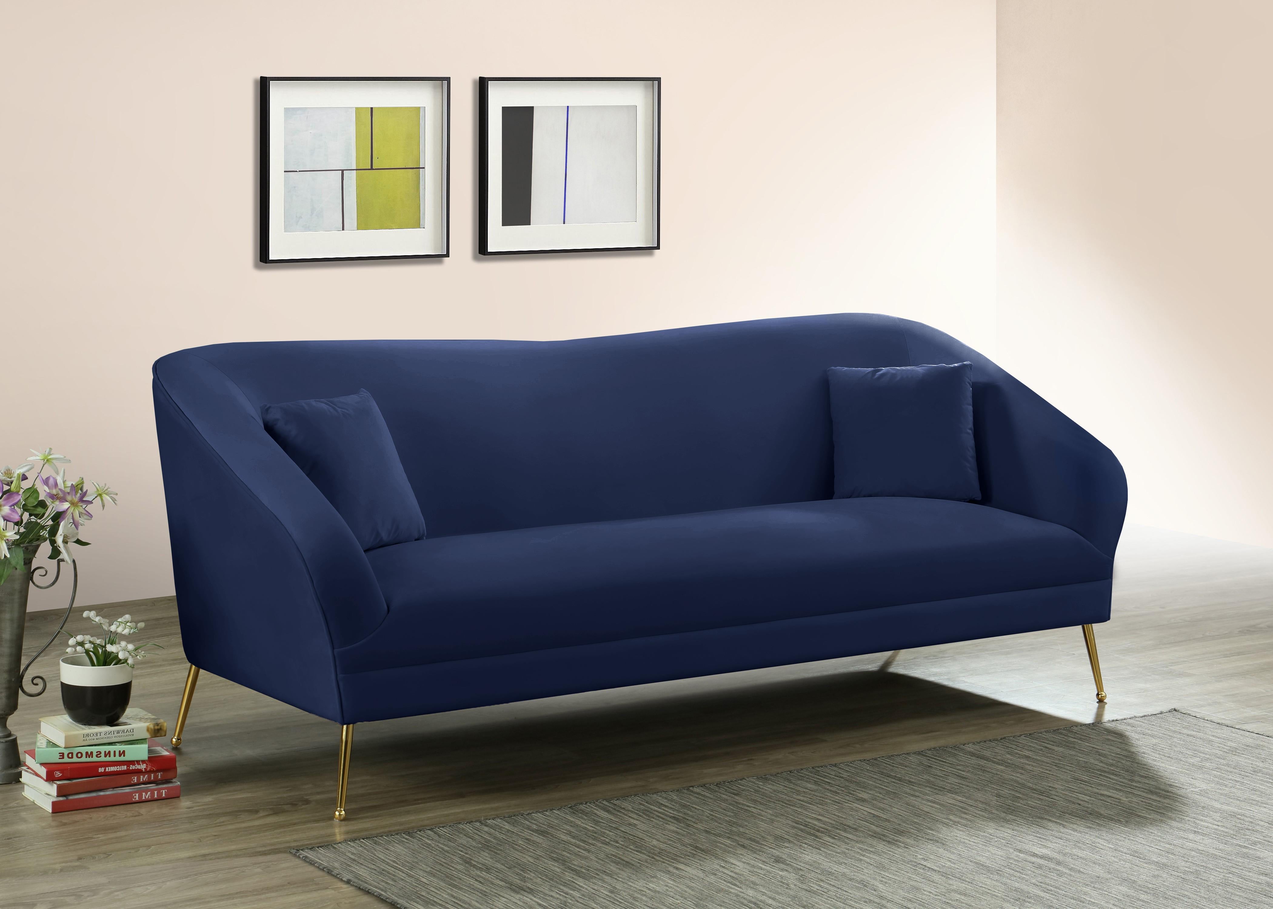 Hermosa Navy Velvet Sofa - Luxury Home Furniture (MI)