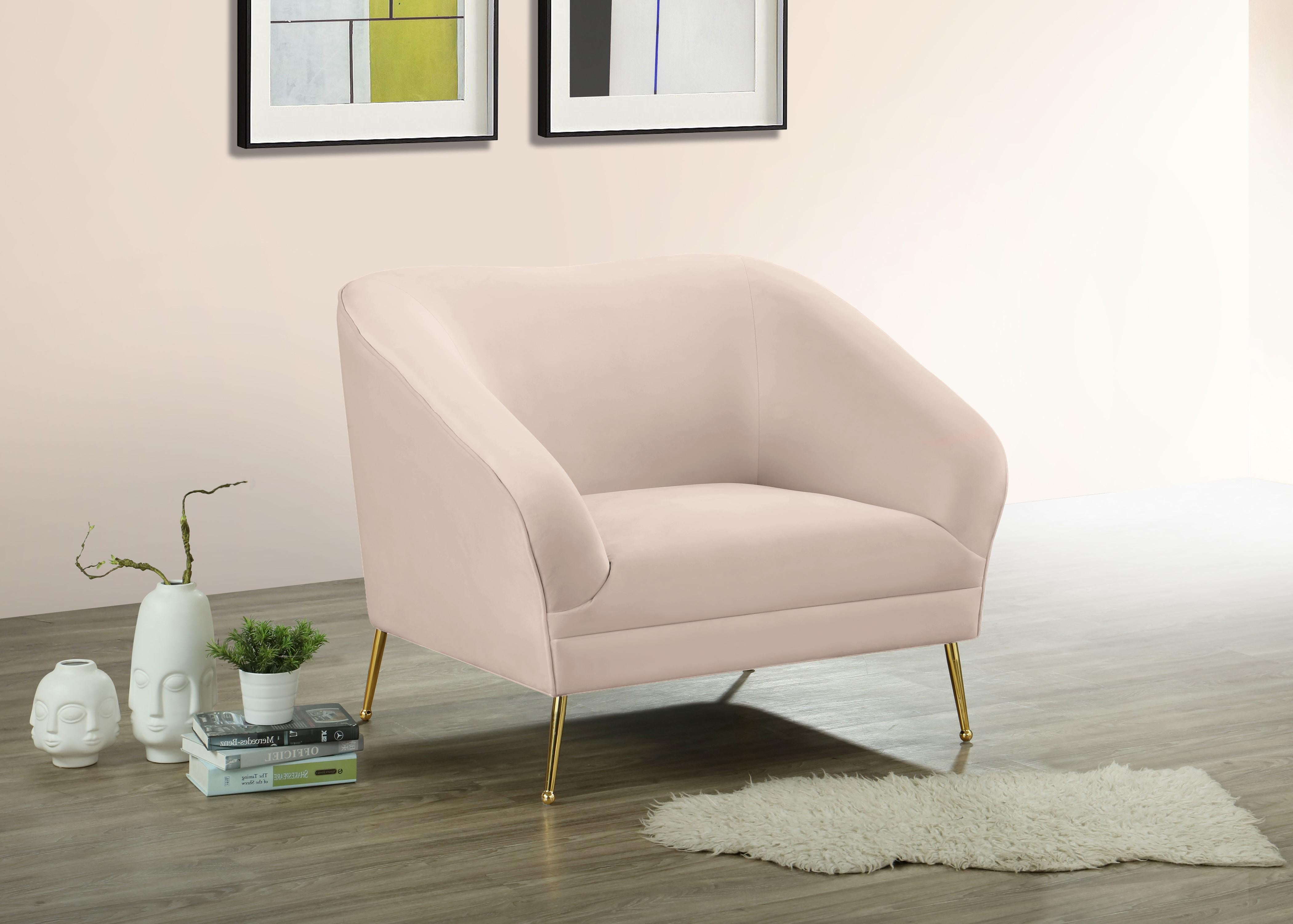 Hermosa Pink Velvet Chair - Luxury Home Furniture (MI)
