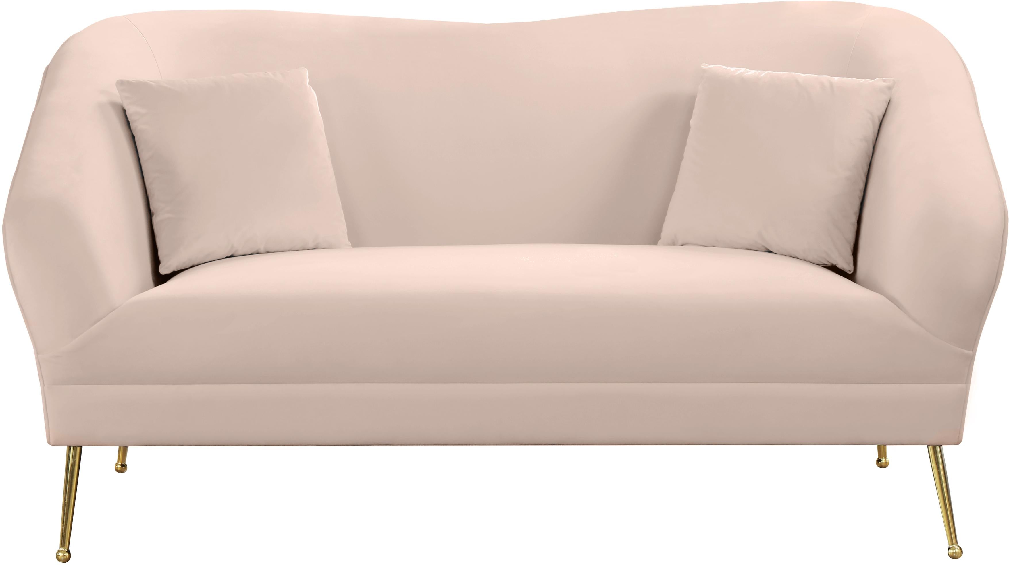 Hermosa Pink Velvet Loveseat - Luxury Home Furniture (MI)