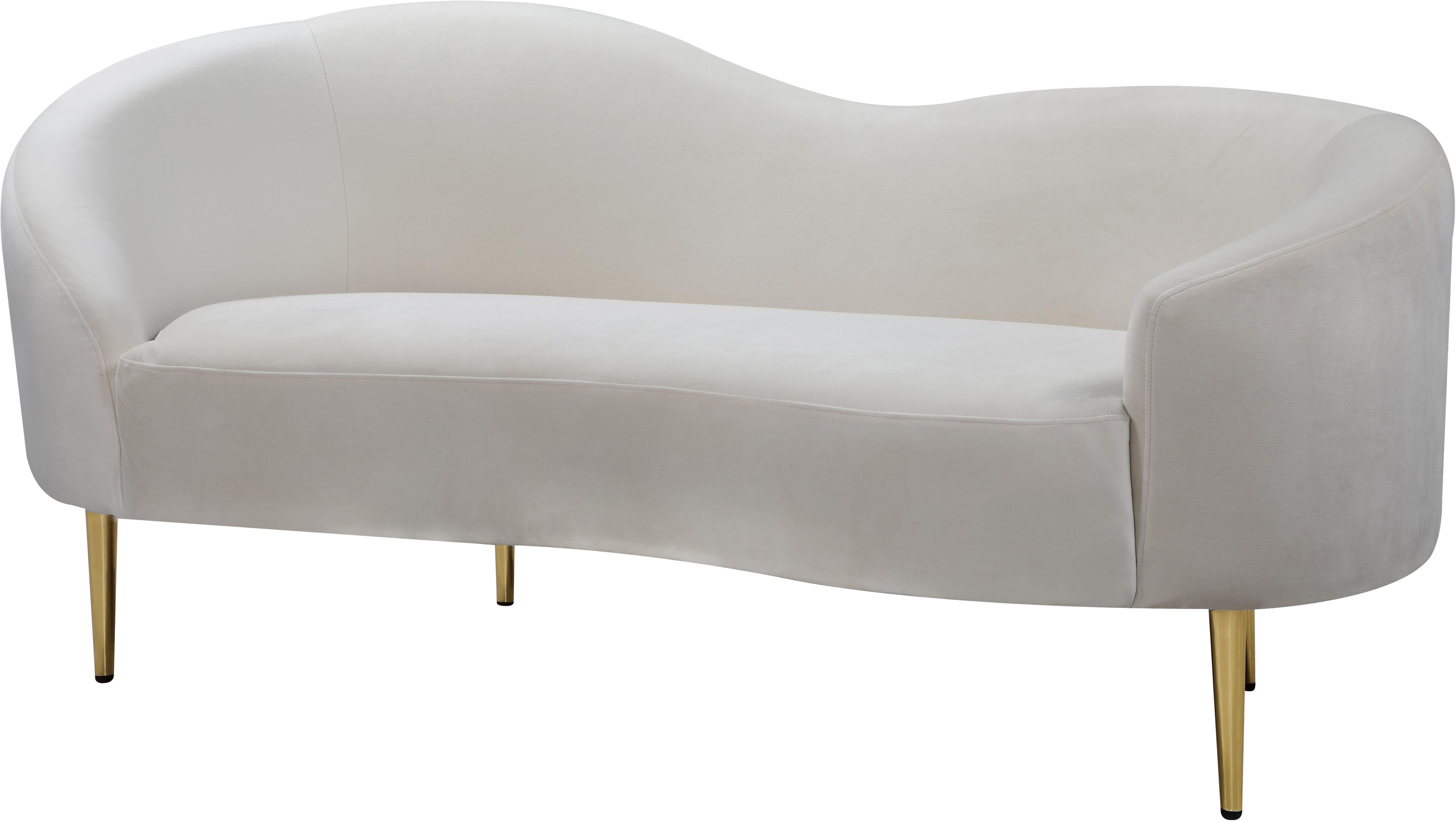 Ritz Cream Velvet Loveseat - Luxury Home Furniture (MI)