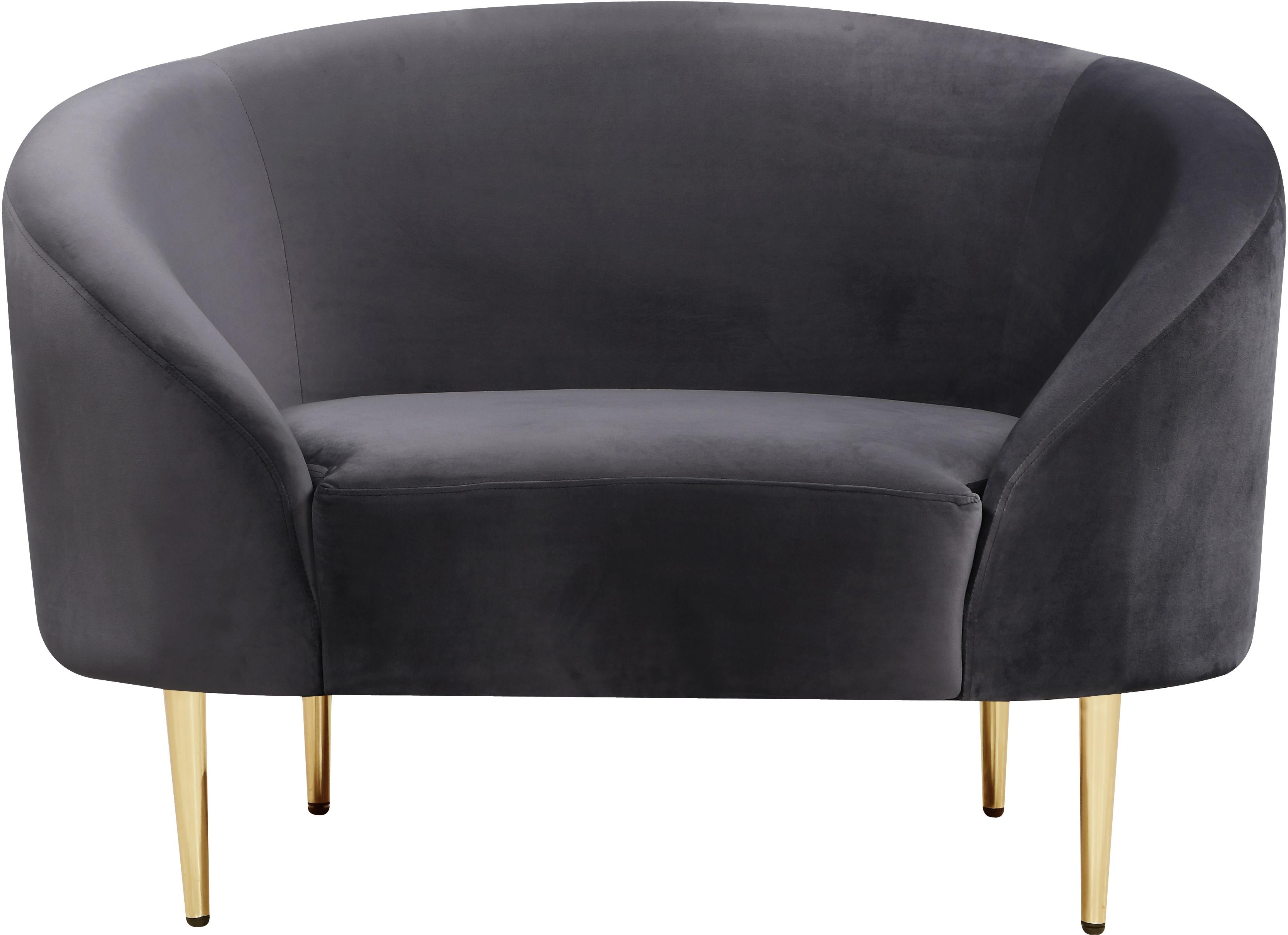 Ritz Grey Velvet Chair - Luxury Home Furniture (MI)