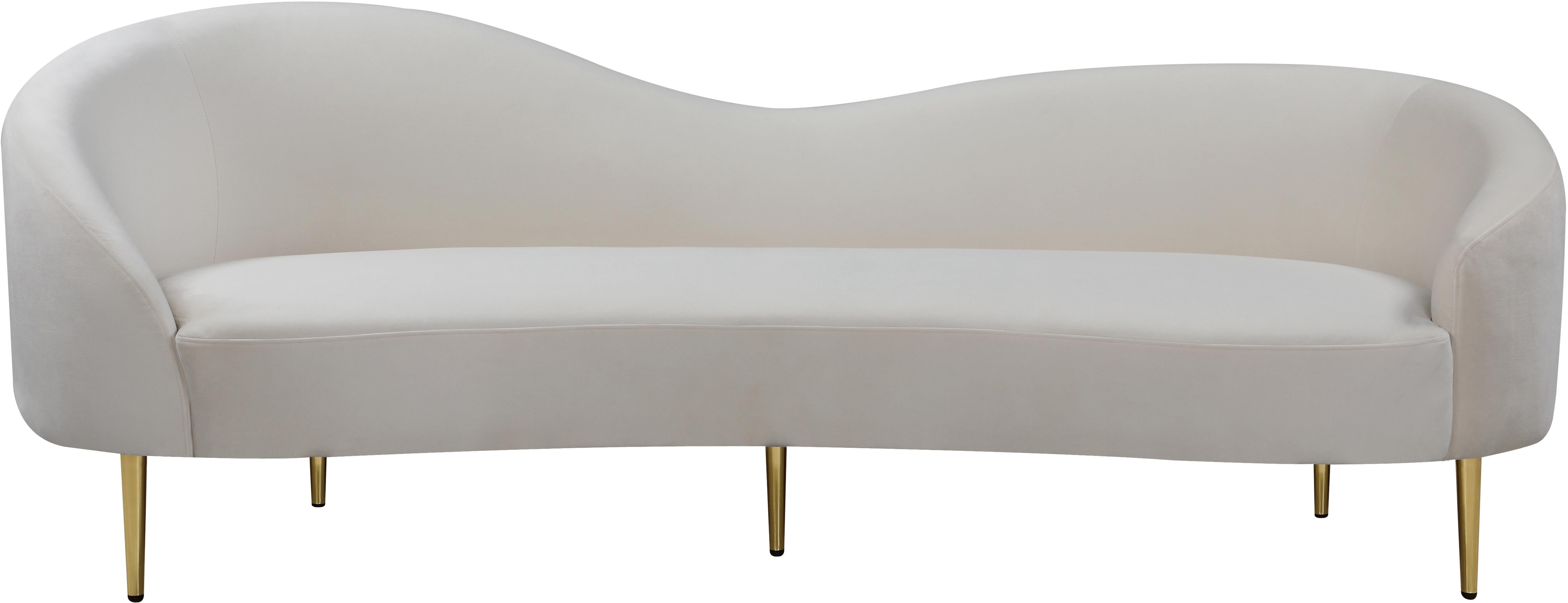 Ritz Cream Velvet Sofa - Luxury Home Furniture (MI)