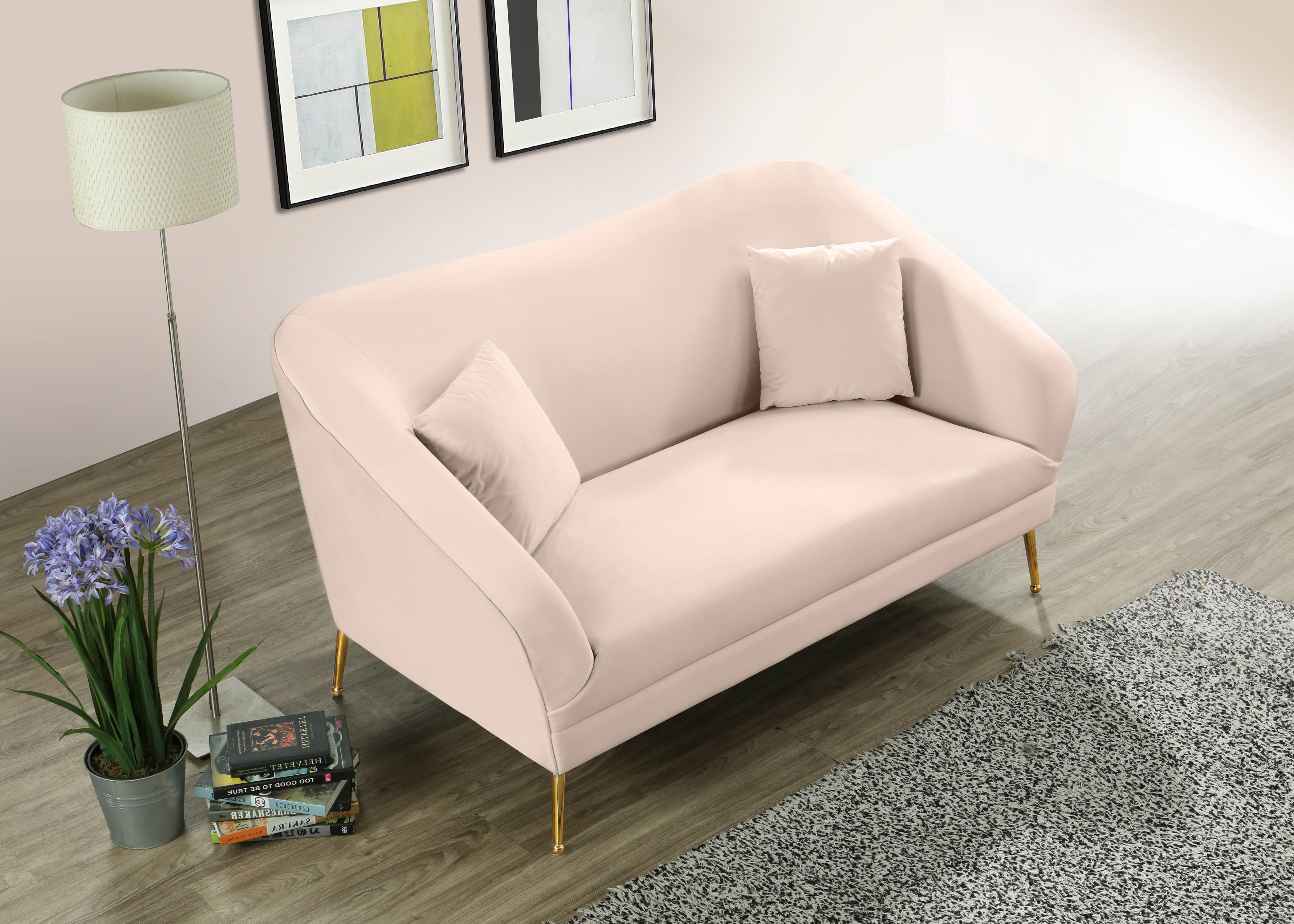 Hermosa Pink Velvet Loveseat - Luxury Home Furniture (MI)