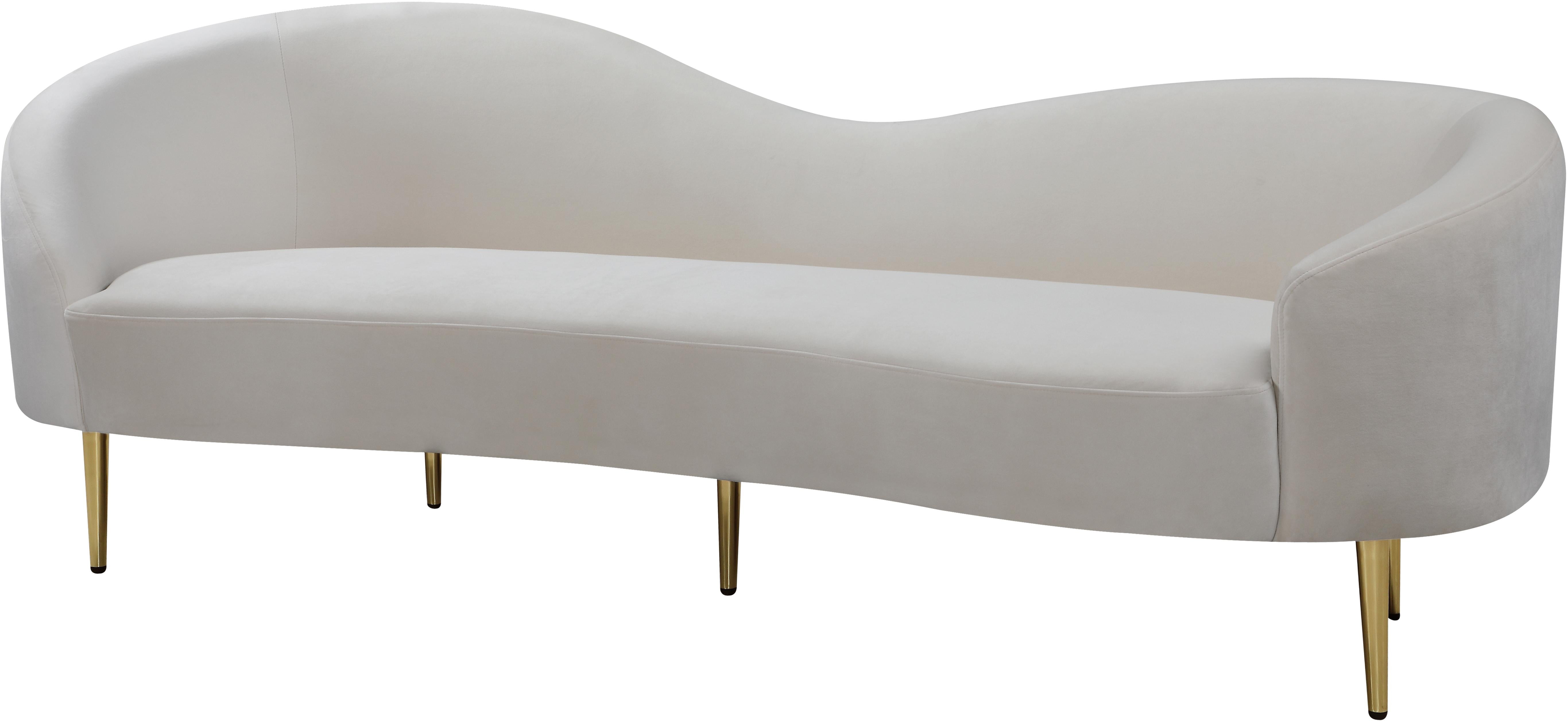Ritz Cream Velvet Sofa - Luxury Home Furniture (MI)