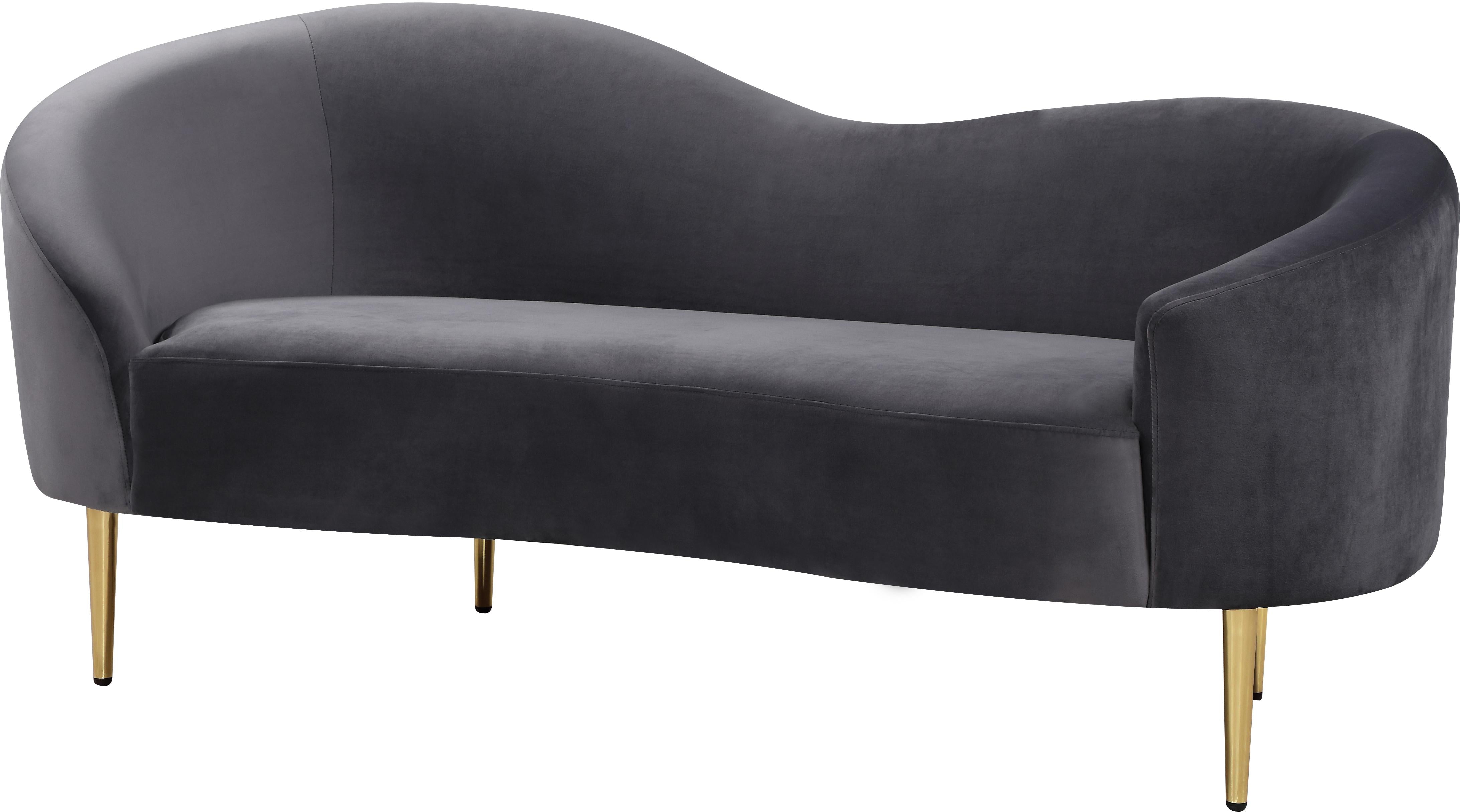 Ritz Grey Velvet Loveseat - Luxury Home Furniture (MI)