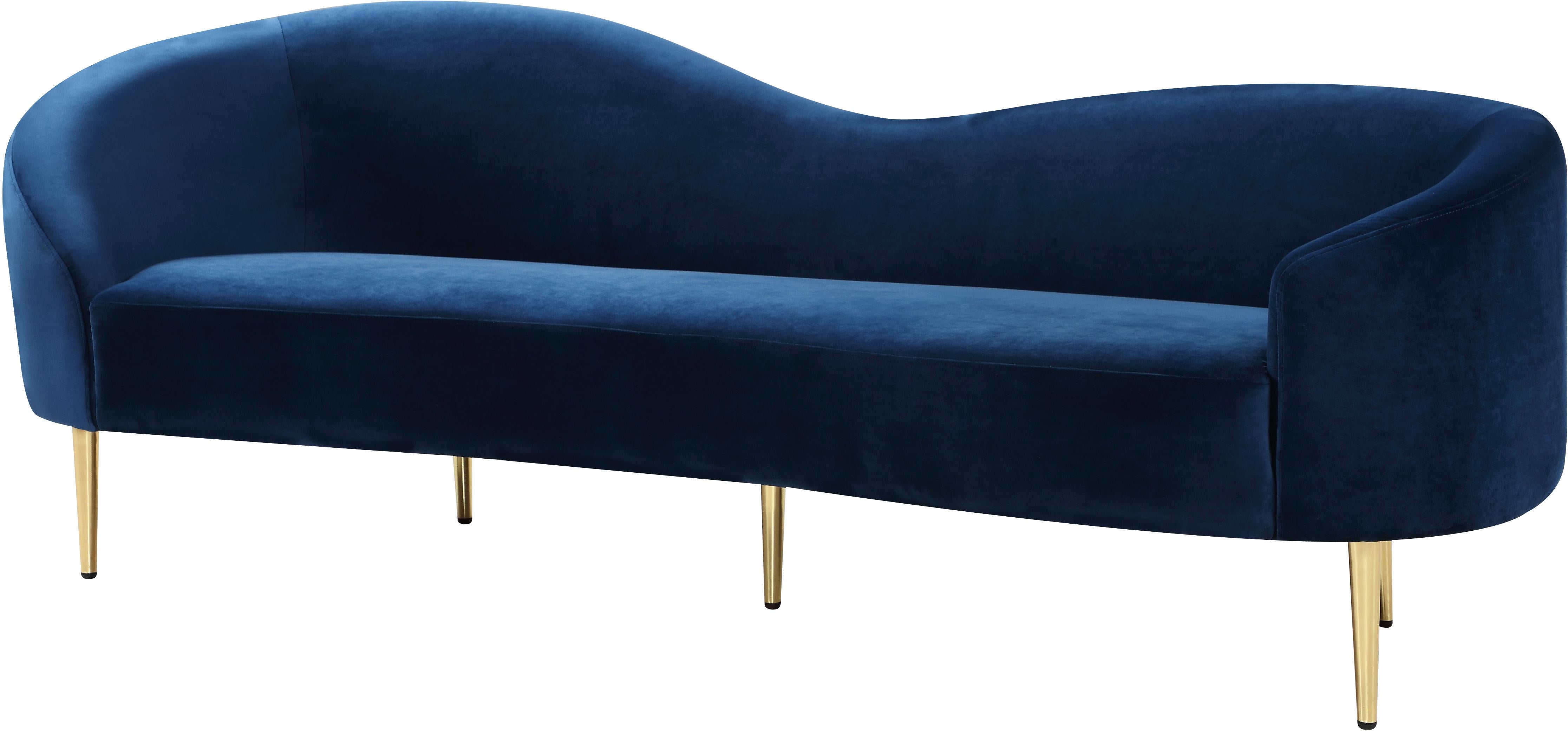 Ritz Navy Velvet Sofa - Luxury Home Furniture (MI)