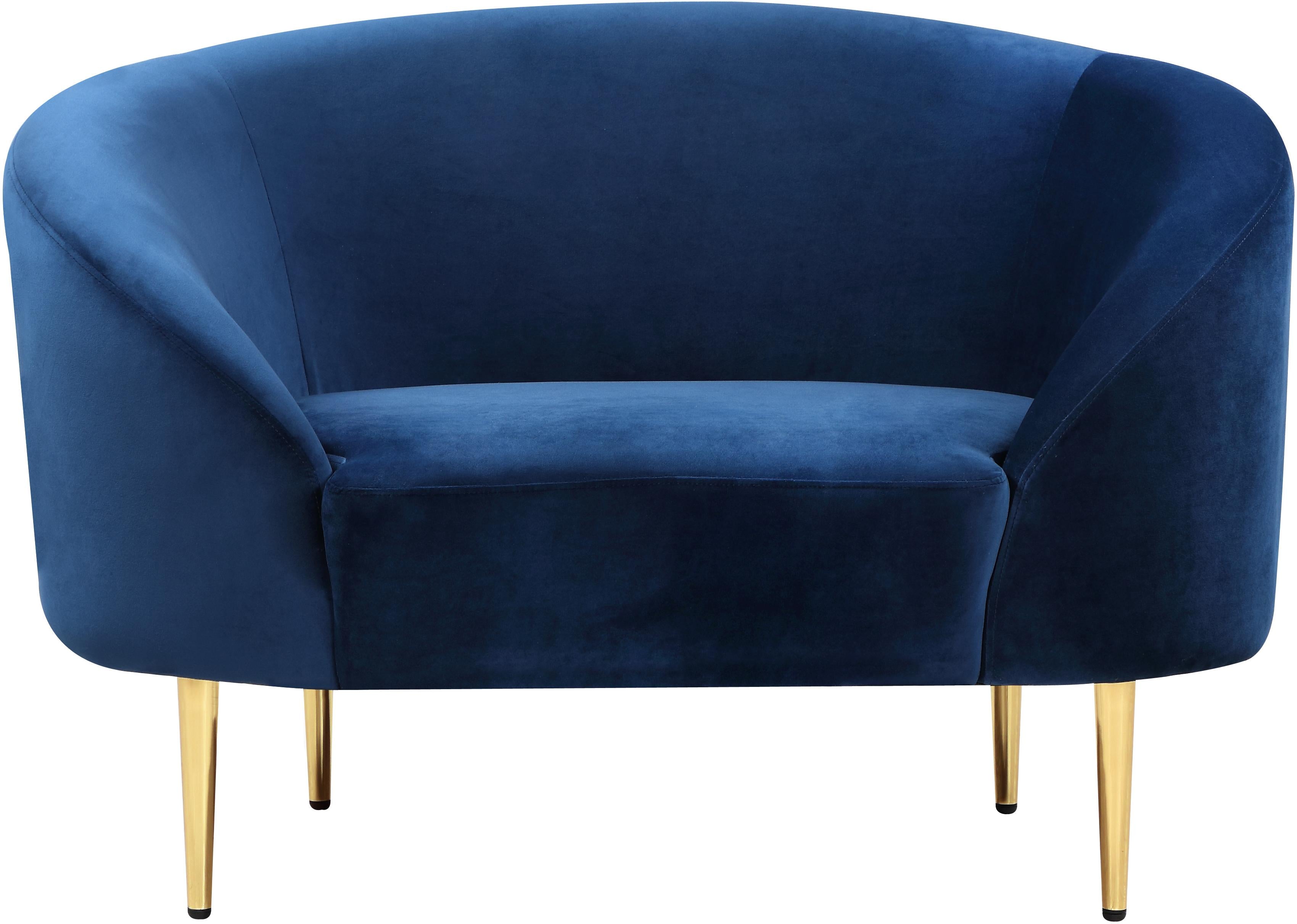 Ritz Navy Velvet Chair - Luxury Home Furniture (MI)