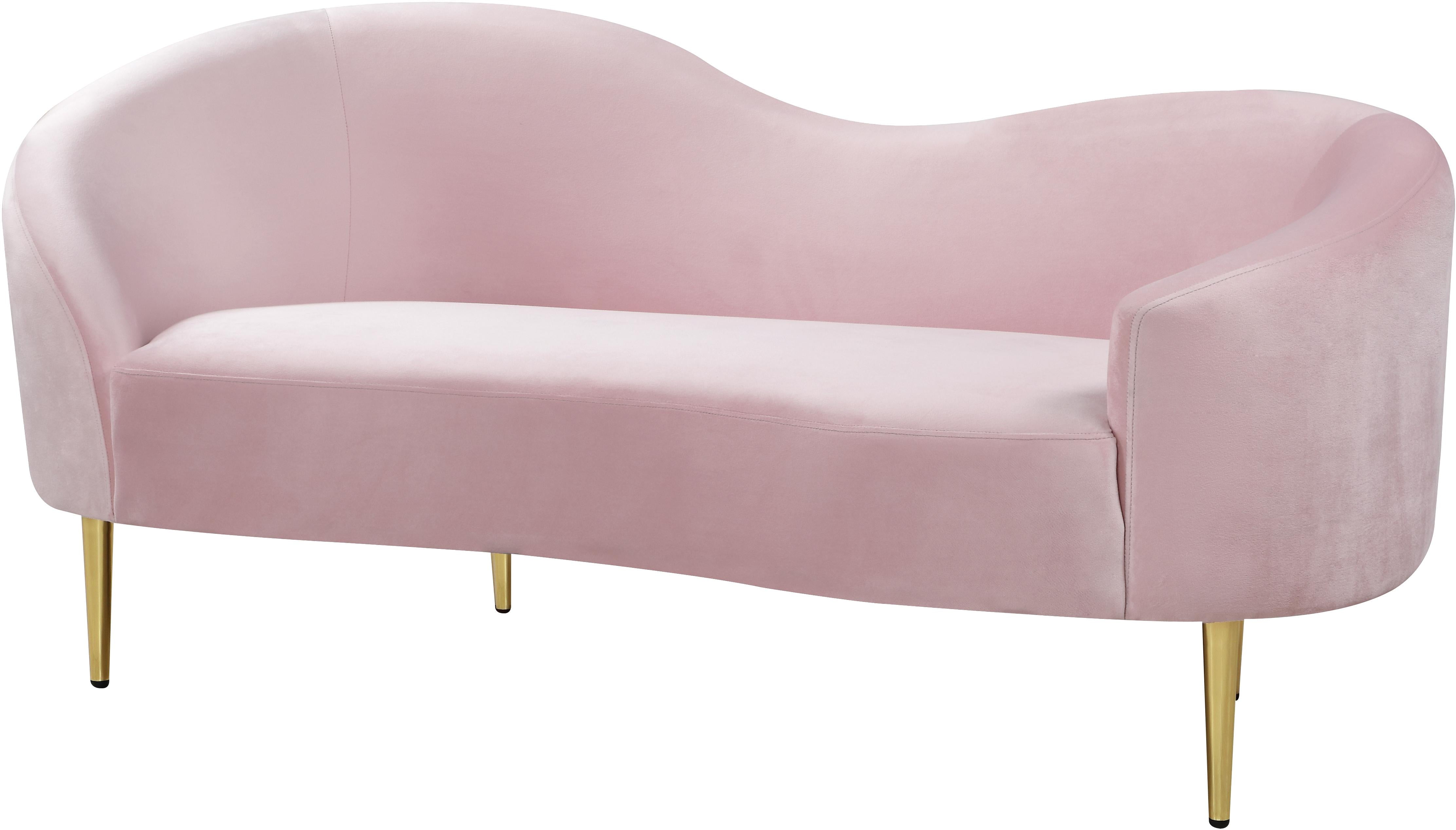 Ritz Pink Velvet Loveseat - Luxury Home Furniture (MI)