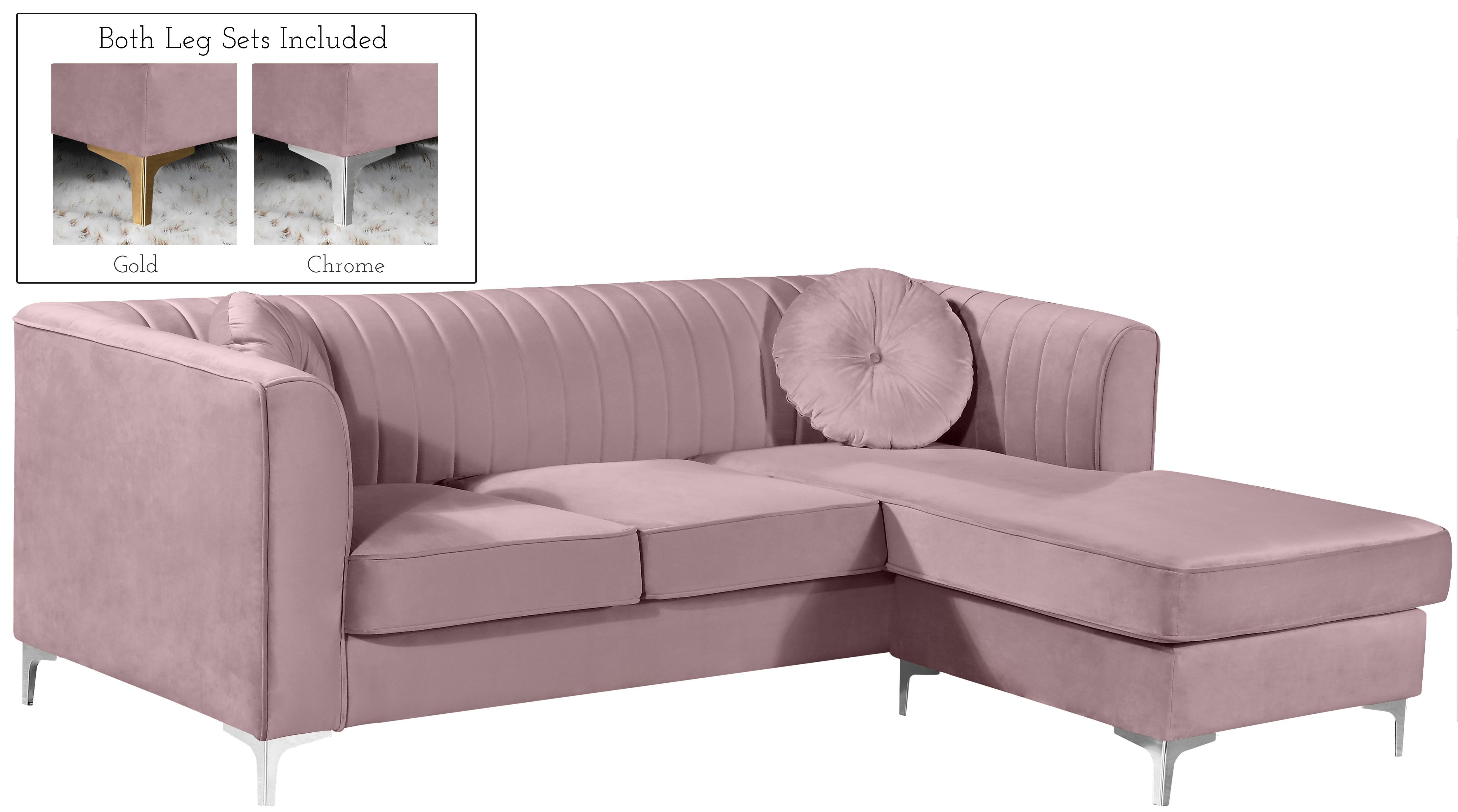 Eliana Pink Velvet 2pc. Reversible Sectional - Luxury Home Furniture (MI)