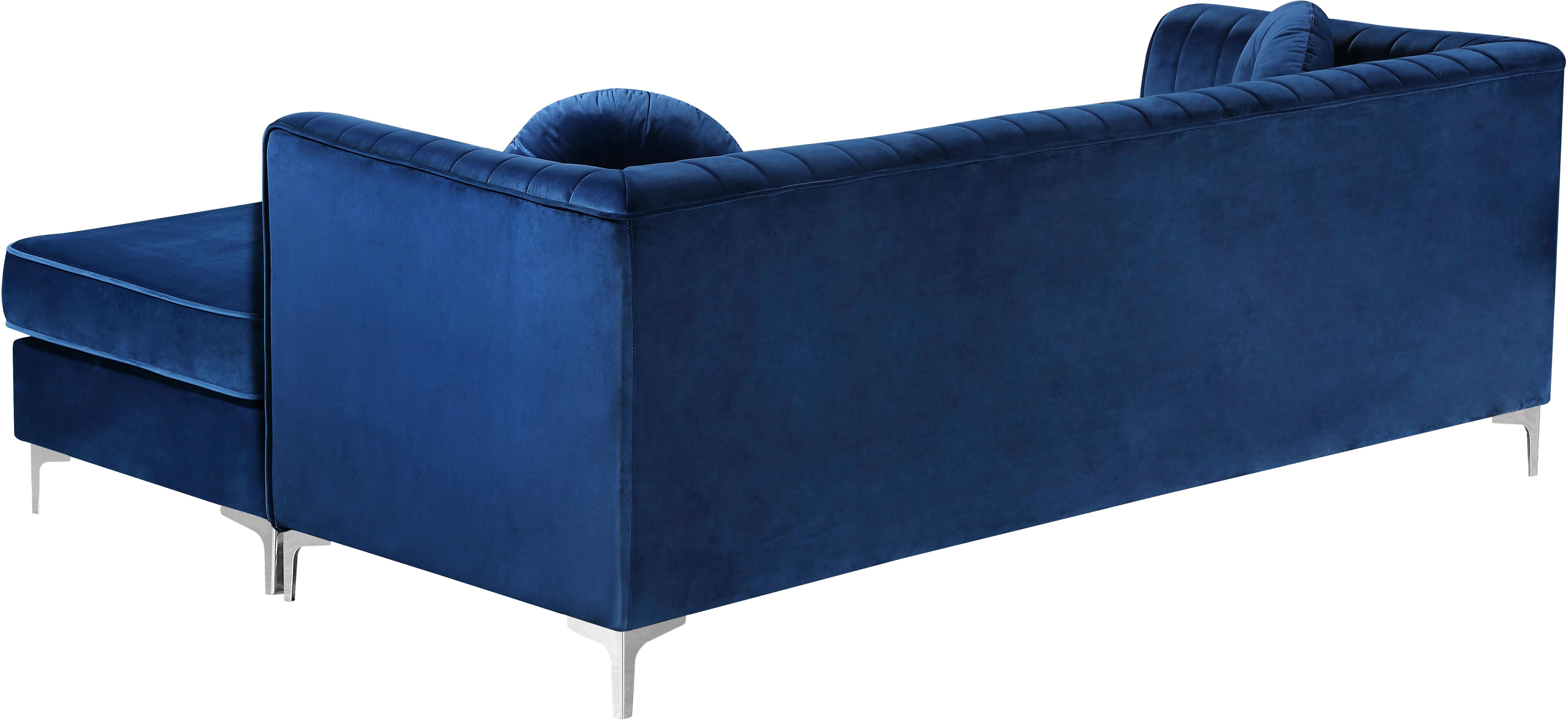 Eliana Navy Velvet 2pc. Reversible Sectional - Luxury Home Furniture (MI)