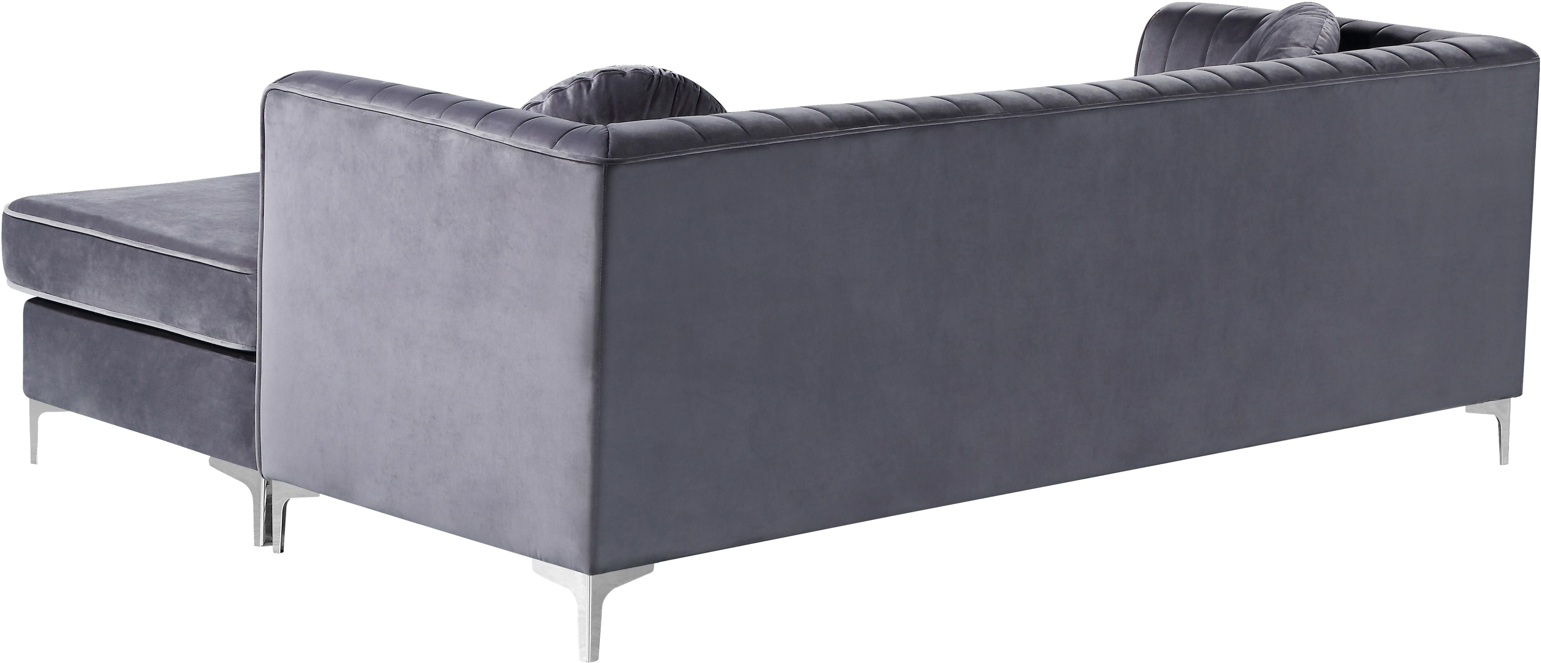 Eliana Grey Velvet 2pc. Reversible Sectional - Luxury Home Furniture (MI)